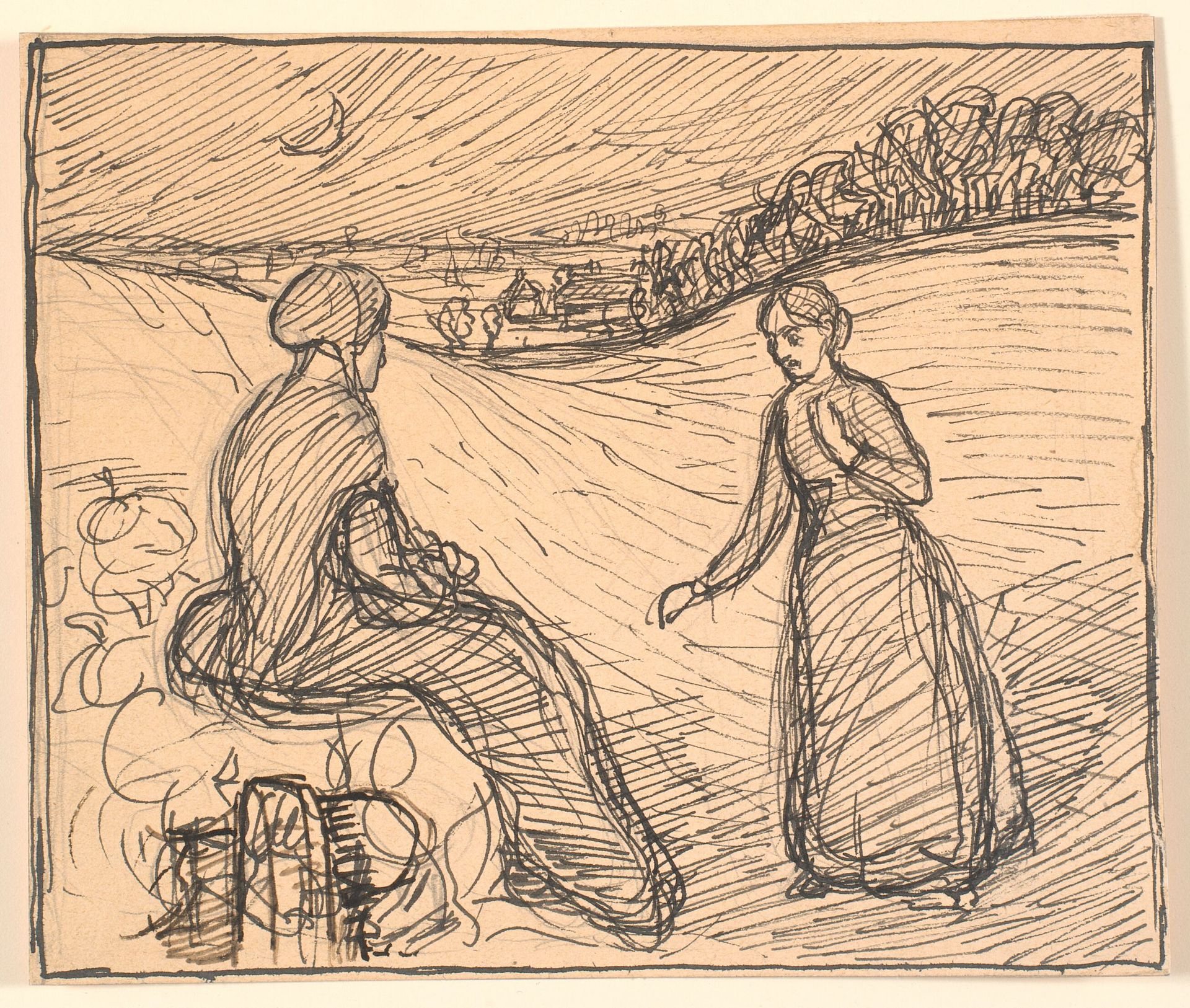 Der ude i Sneen sad en Kone i lange sorte Klæder... by Fritz Syberg
