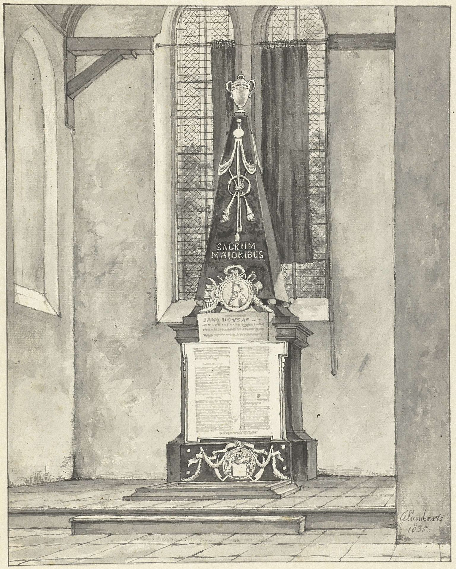 Grafmonument van Janus Dousa in de Ned. Hervormde kerk te Noordwijk by Gerrit Lamberts