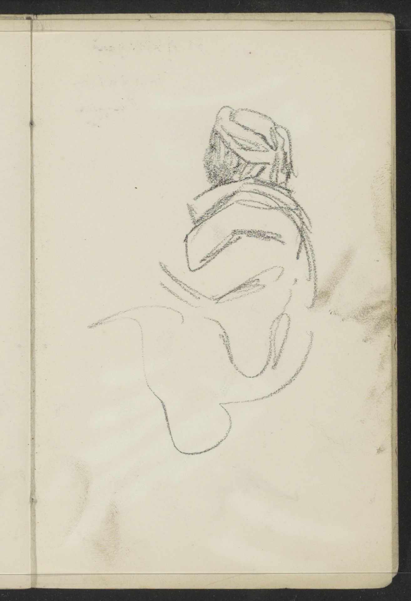 Zittende man in oosterse kledij, in profiel by Isaac Israels