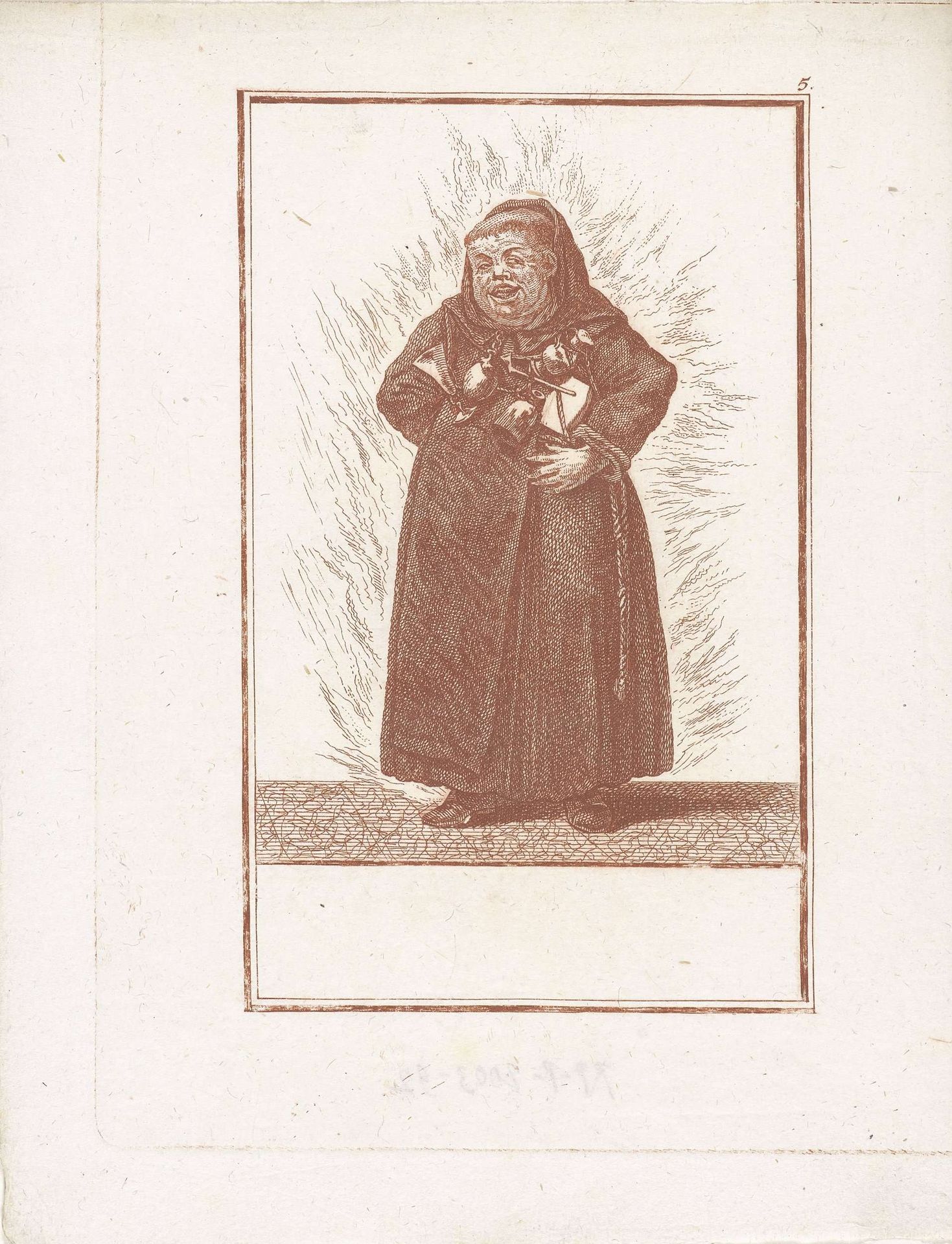 Dikke monnik in het hellevuur by Jacob Gole