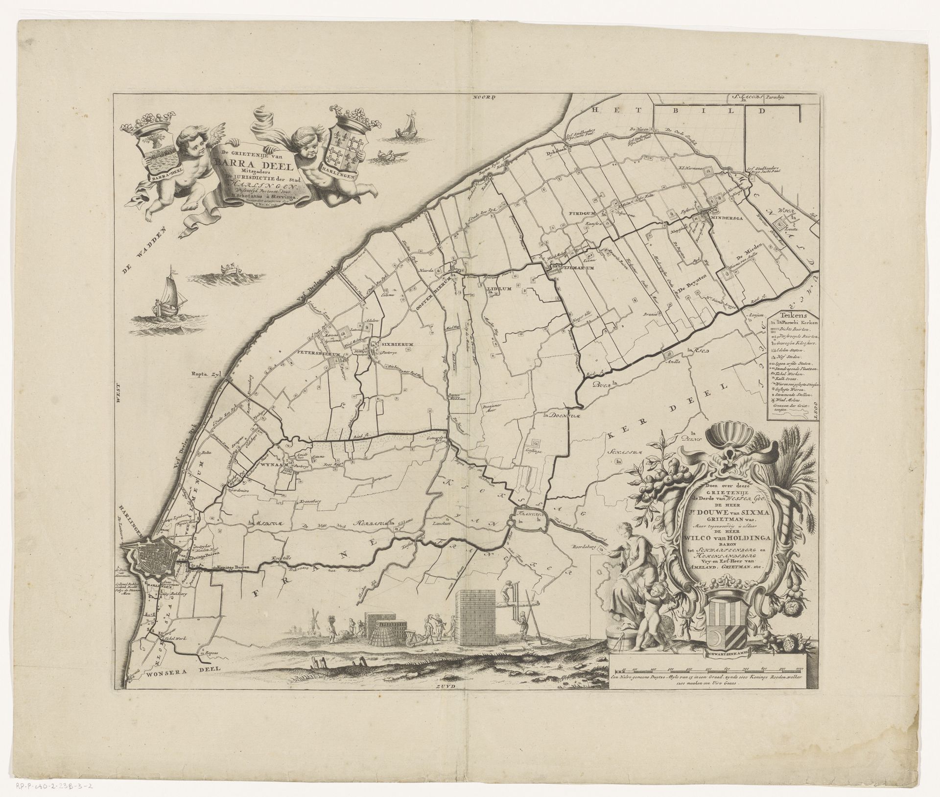 Kaart van de grietenij Barradeel by Anonymous