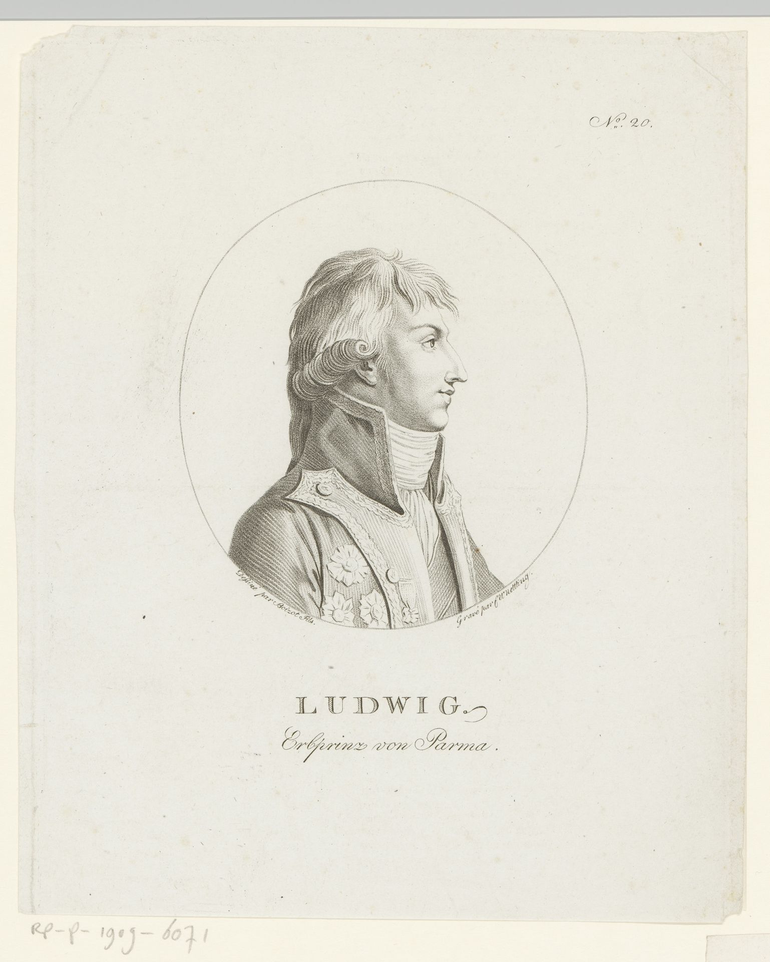 Portret van Charles Leclerc by Friedrich Wilhelm Nettling