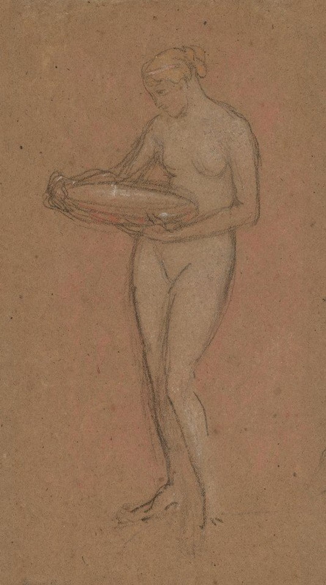 Standing Female Nude Holding a Bowl by James Abbott McNeill Whistler
