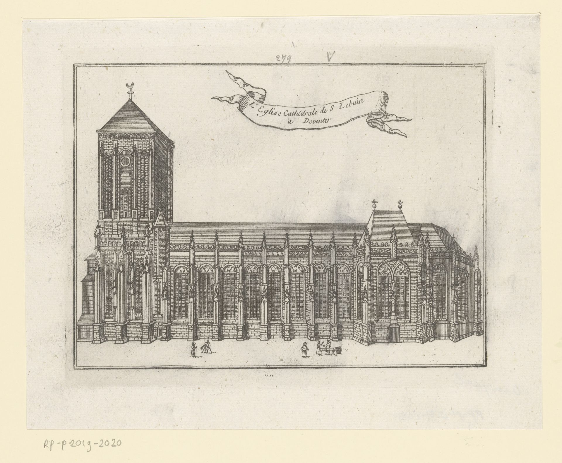 Gezicht op Grote of Lebuïnuskerk te Deventer by Anonymous