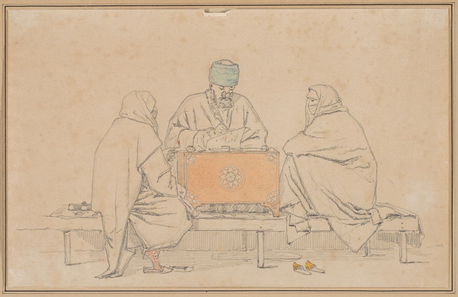 A Turkish Notary and Two Women by Martinus Rørbye