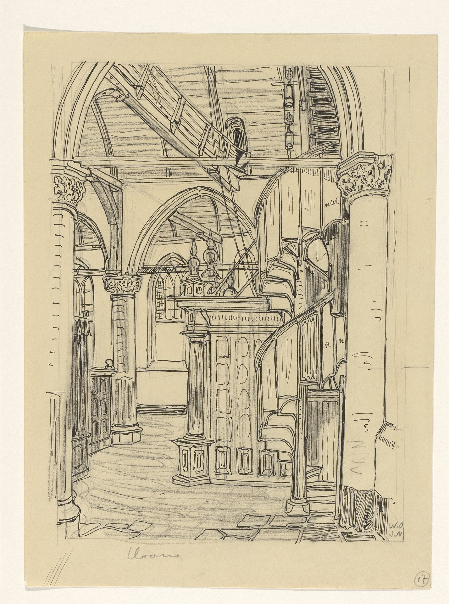 Interieur van de Noorderkerk te Hoorn by Wijnand Otto Jan Nieuwenkamp