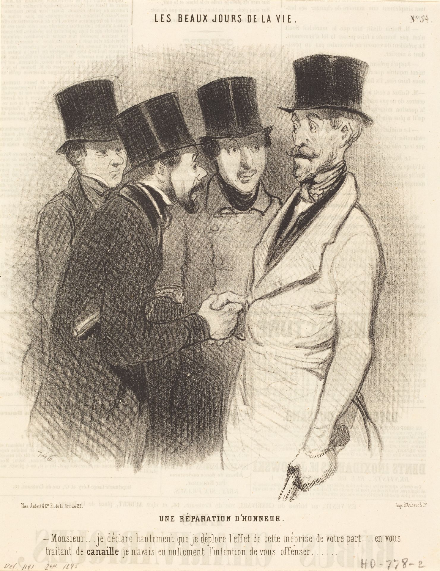 Une Réparation d'honneur by Honoré Daumier