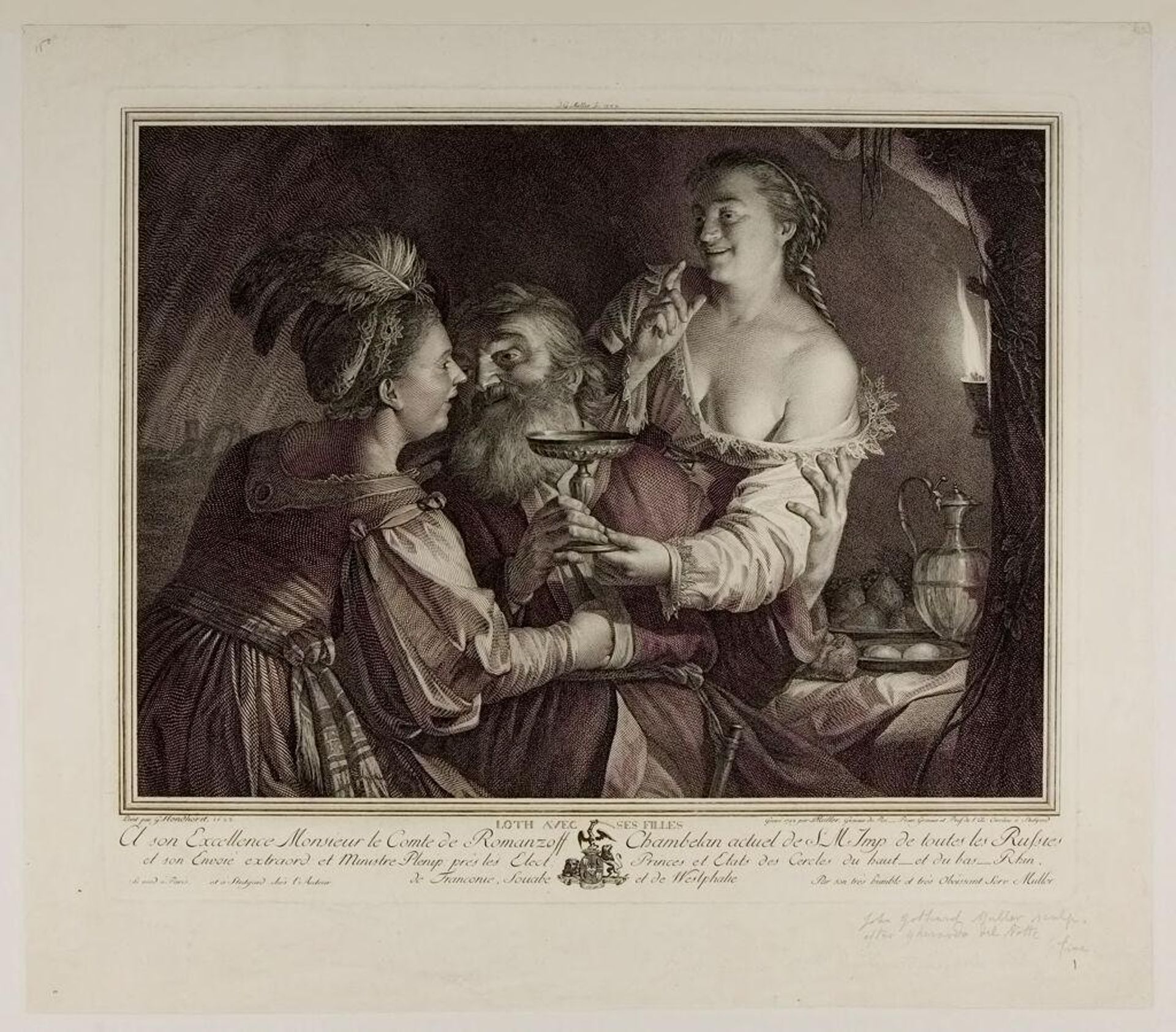 Lot with His Daughters by Johann Gotthard Müller