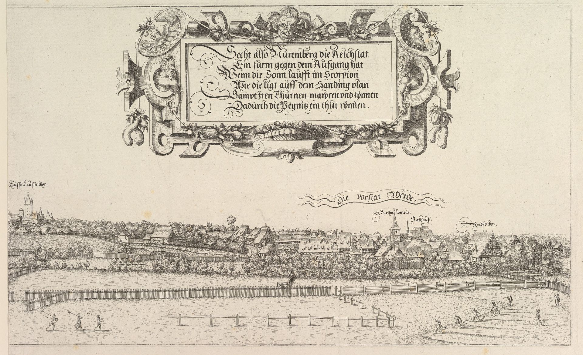 View of Nuremberg, to the east, right plate by Hanns Lautensack
