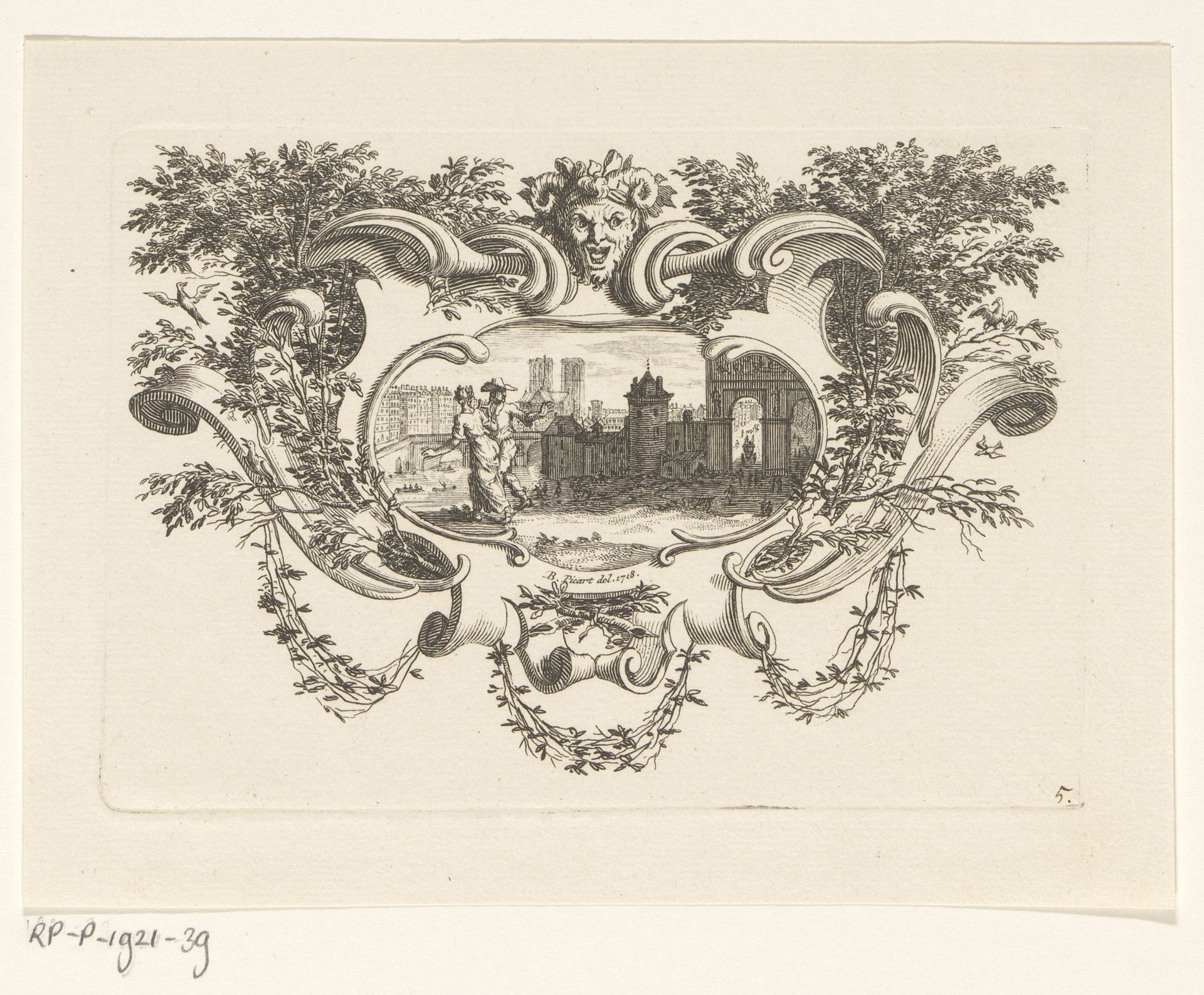 Schrijver en zijn muze bij Parijs by Bernard Picart