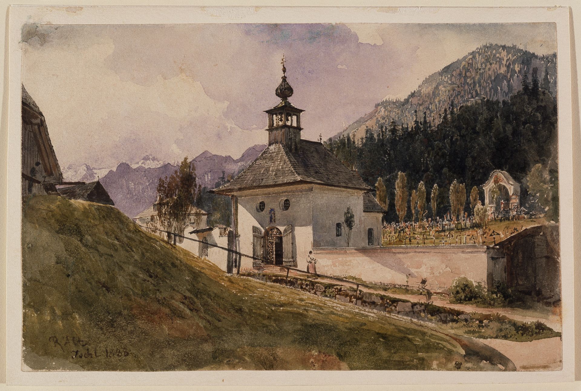 Graveyard in Ischl by Rudolf von Alt