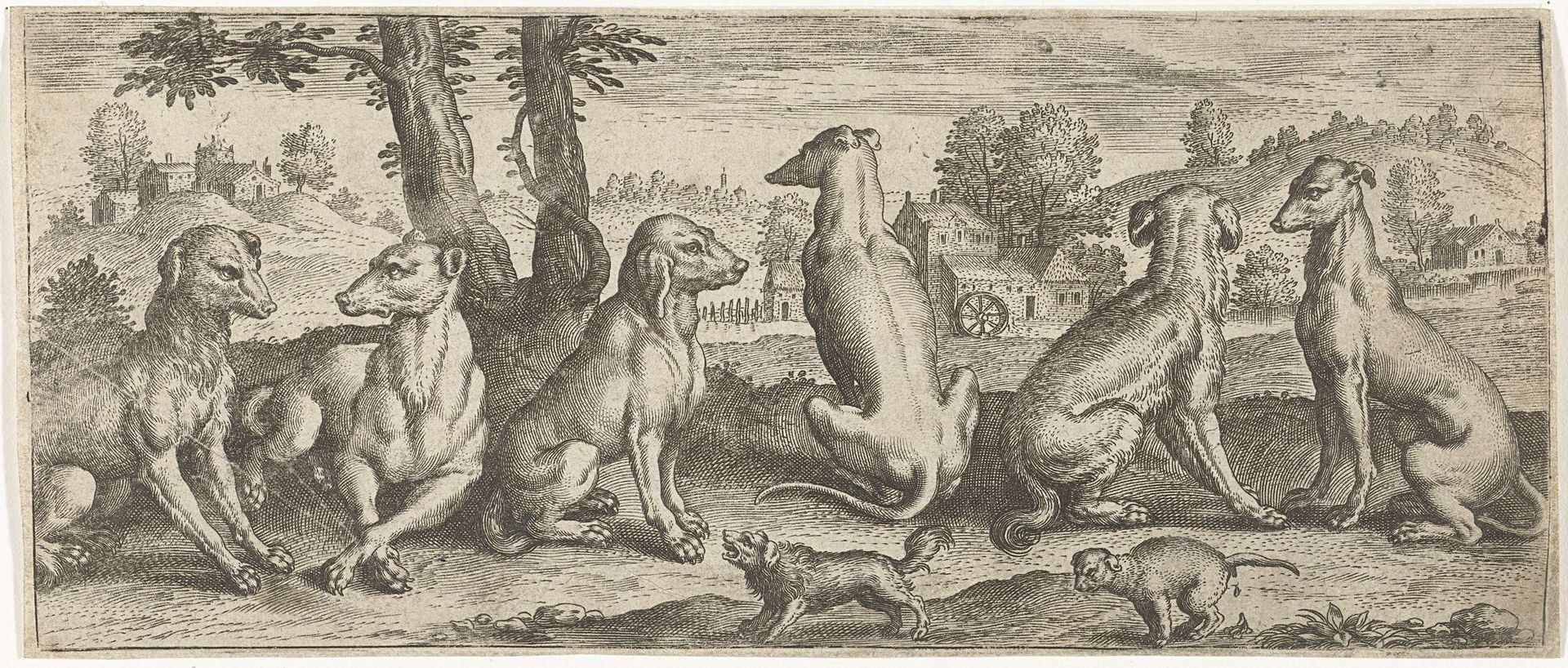 Honden by Abraham de Bruyn