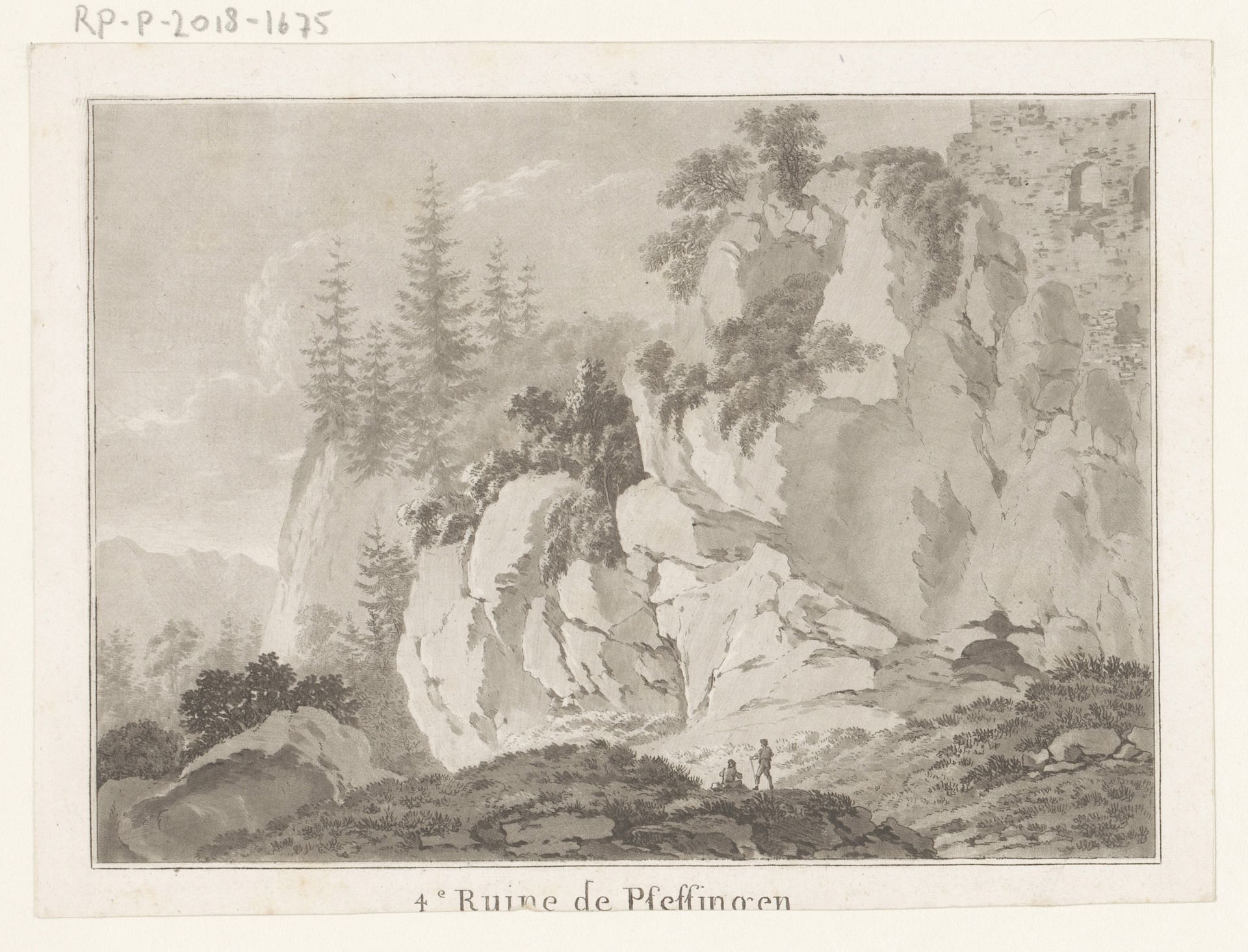 Gezicht op de ruïne van Pfeffingen by Anonymous