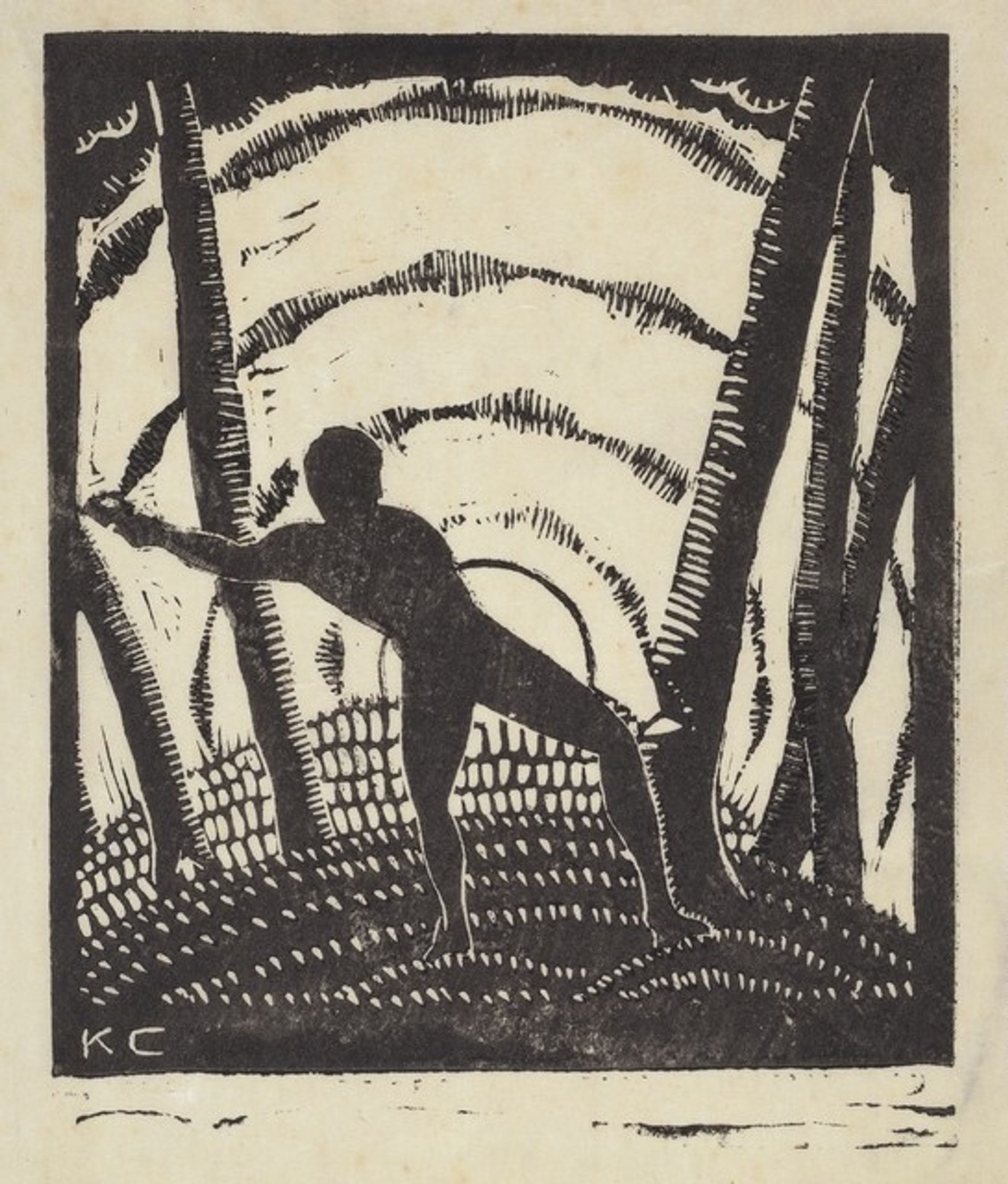 Untitled (Man Felling Tree) by Konrad Cramer