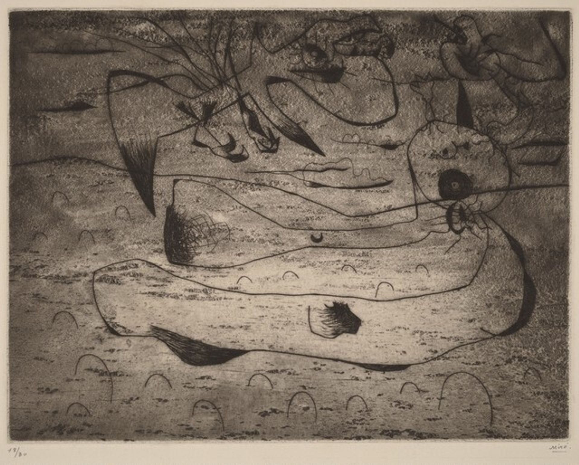 The Eagle and the Woman at Night by Joan Miró