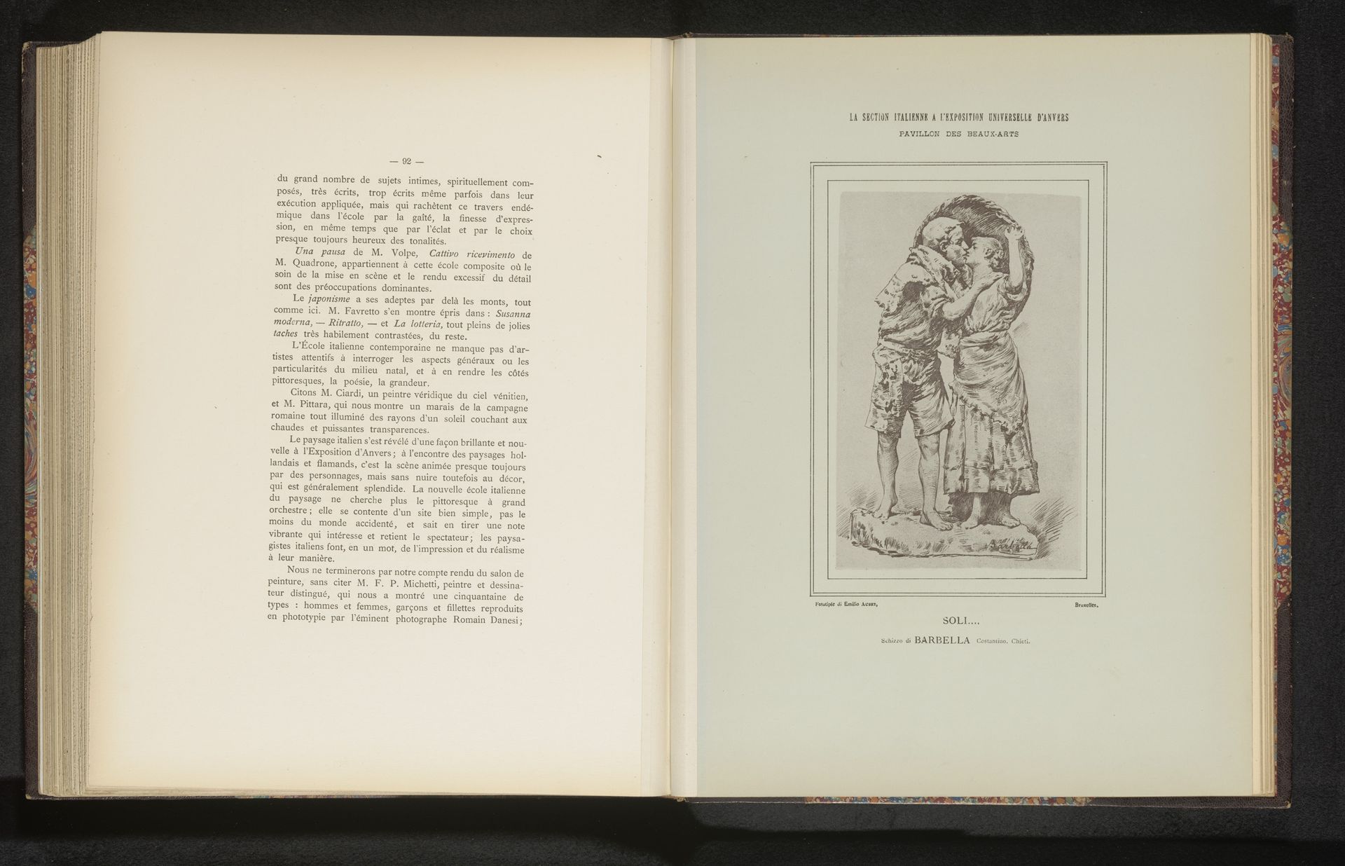 Reproductie van een tekening van een kussend paar door Costantino Barbella by Emile Aubry