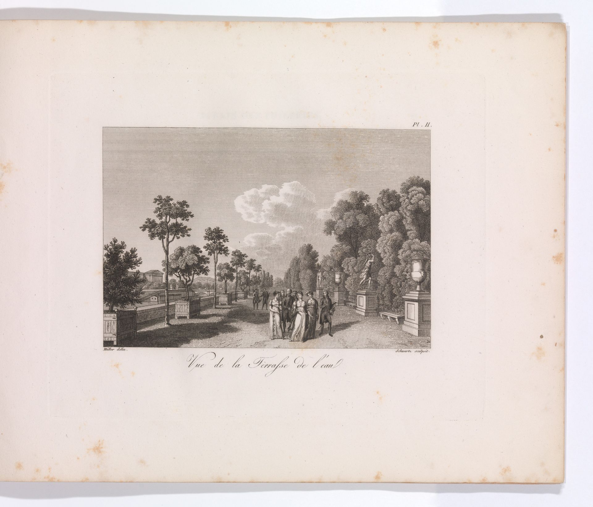 Promenades de Paris, ou collection de vues pittoresque de ses jardins publics, etc. Premier Cahier. by J. Philibert
