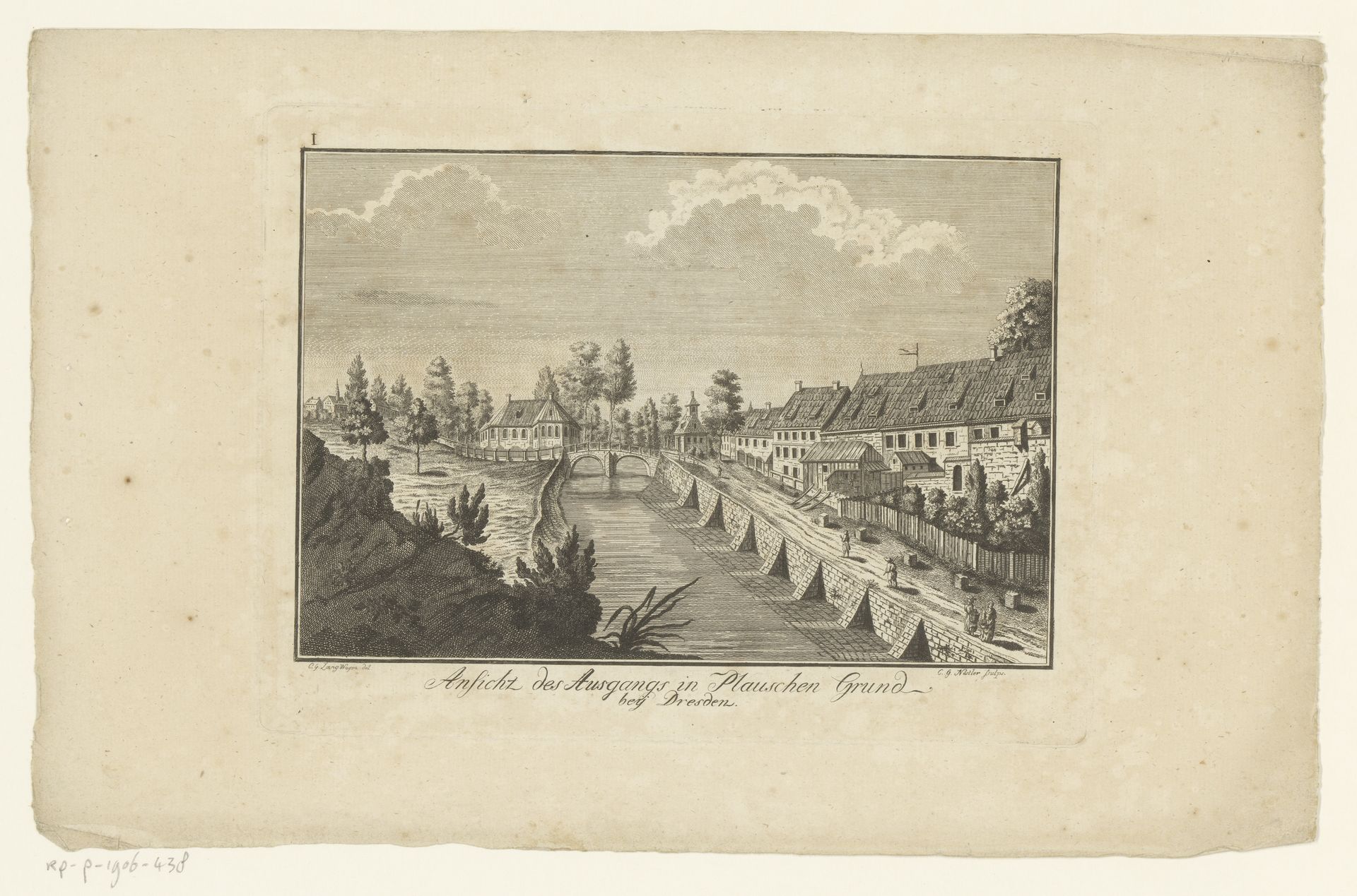 Gezicht op de uitgang van de Plauschen Grund in Dresden by Carl Gottfried Nestler