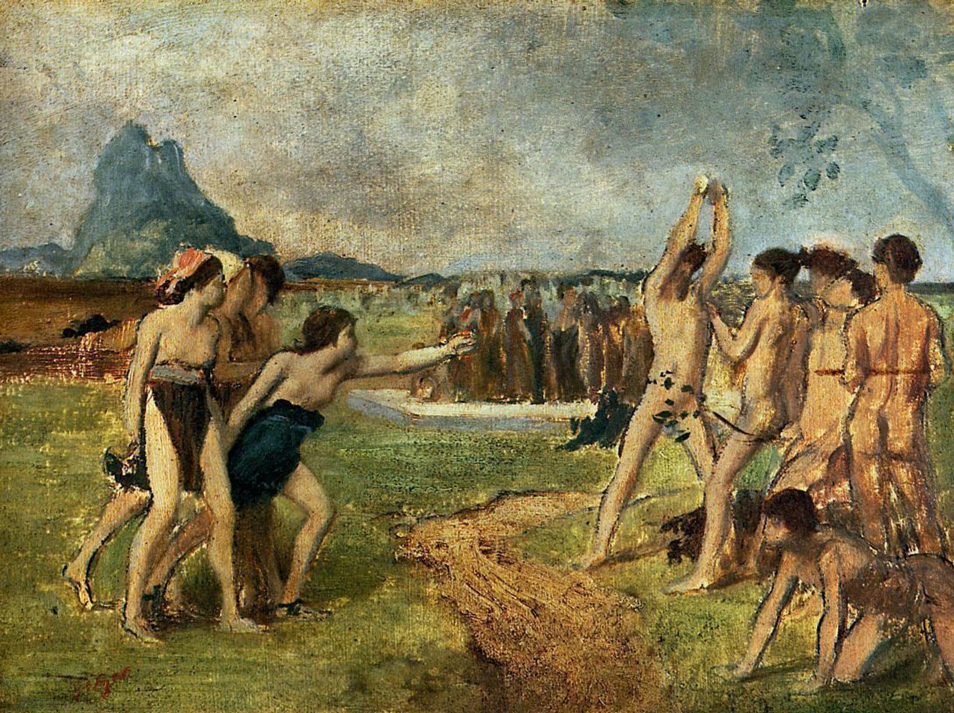 Young Spartans Exercising by Edgar Degas