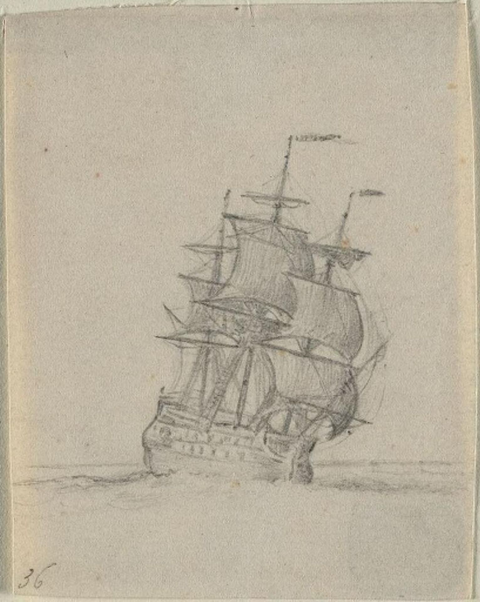 Study for "Ship in a Squall" by Washington Allston