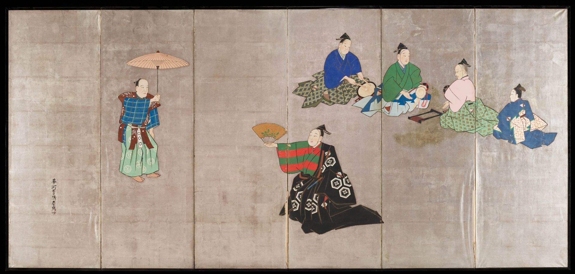 Scenes from Kyōgen Theater [left of a pair] by Fukushima Chikaharu
