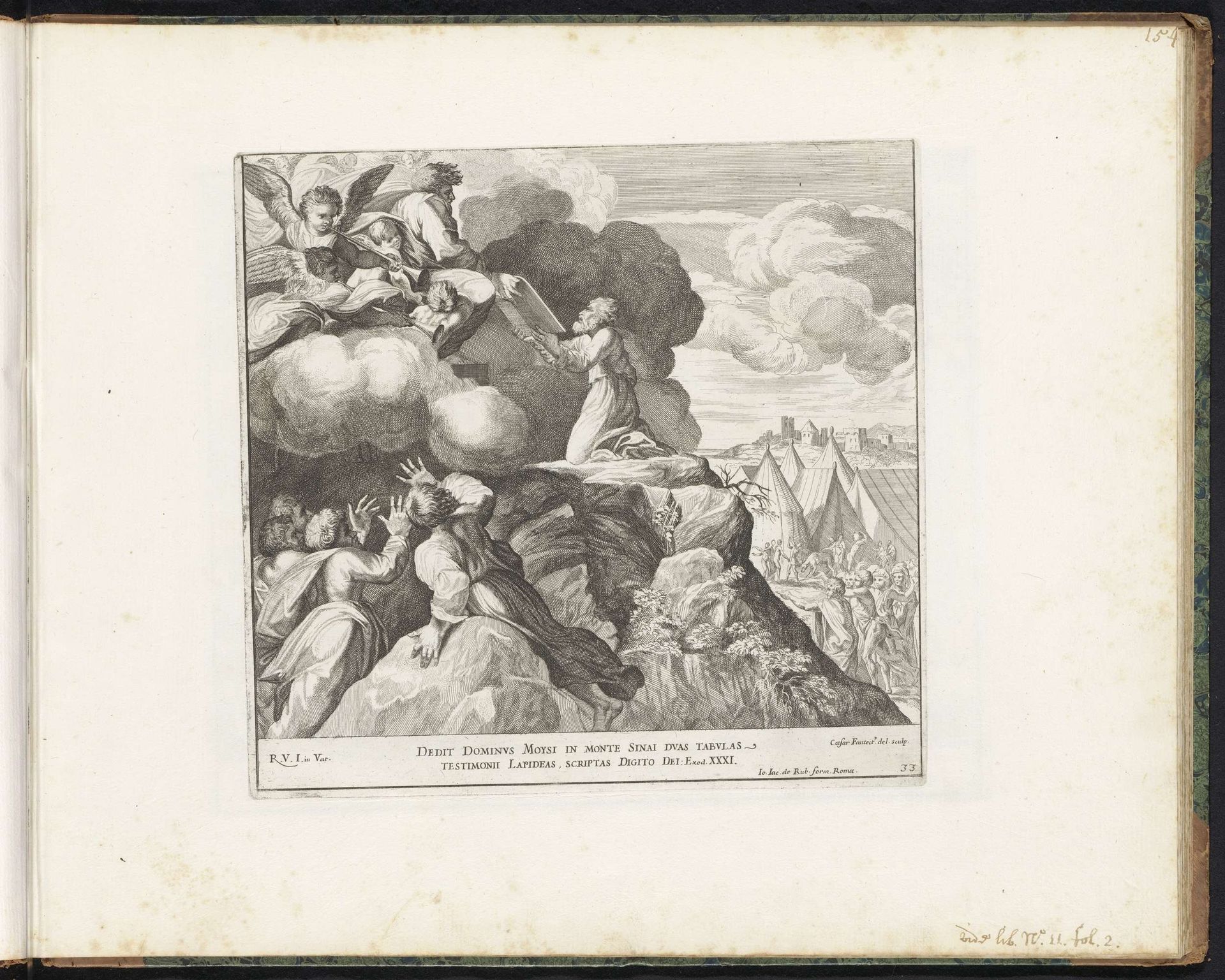 Mozes ontvangt de tafelen der wet by Cesare Fantetti