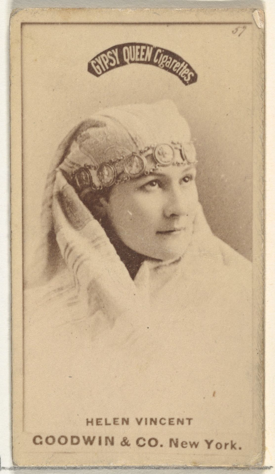 Helen Vincent, from the Actors and Actresses series (N171) for Gypsy Queen Cigarettes by Goodwin & Company
