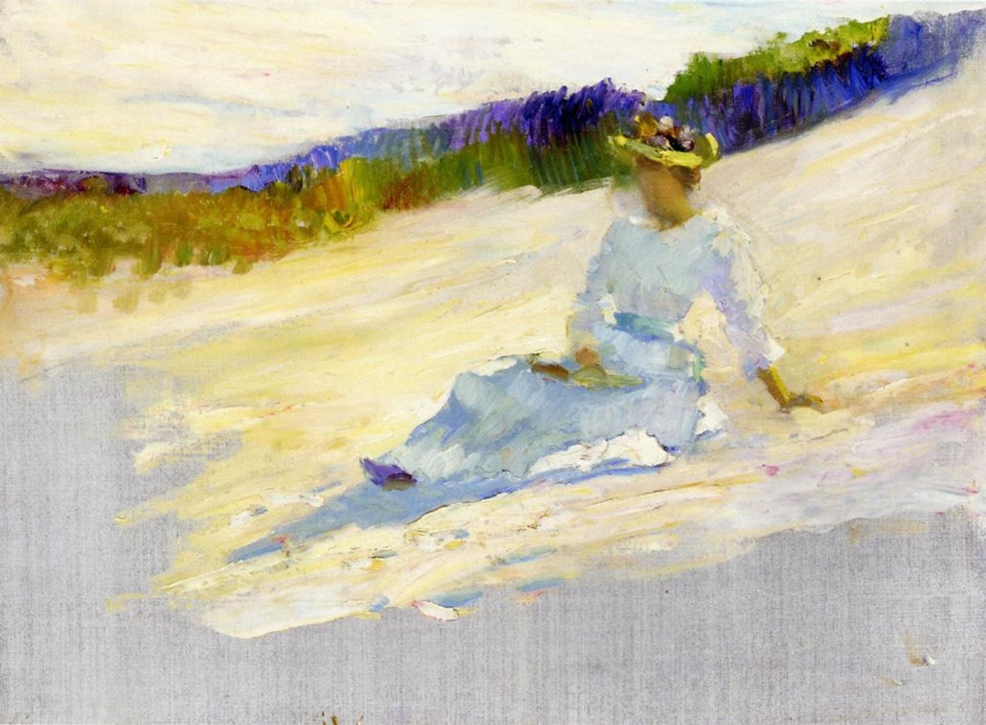 Sunlight, Girl on Beach, Avalon by Robert Henri