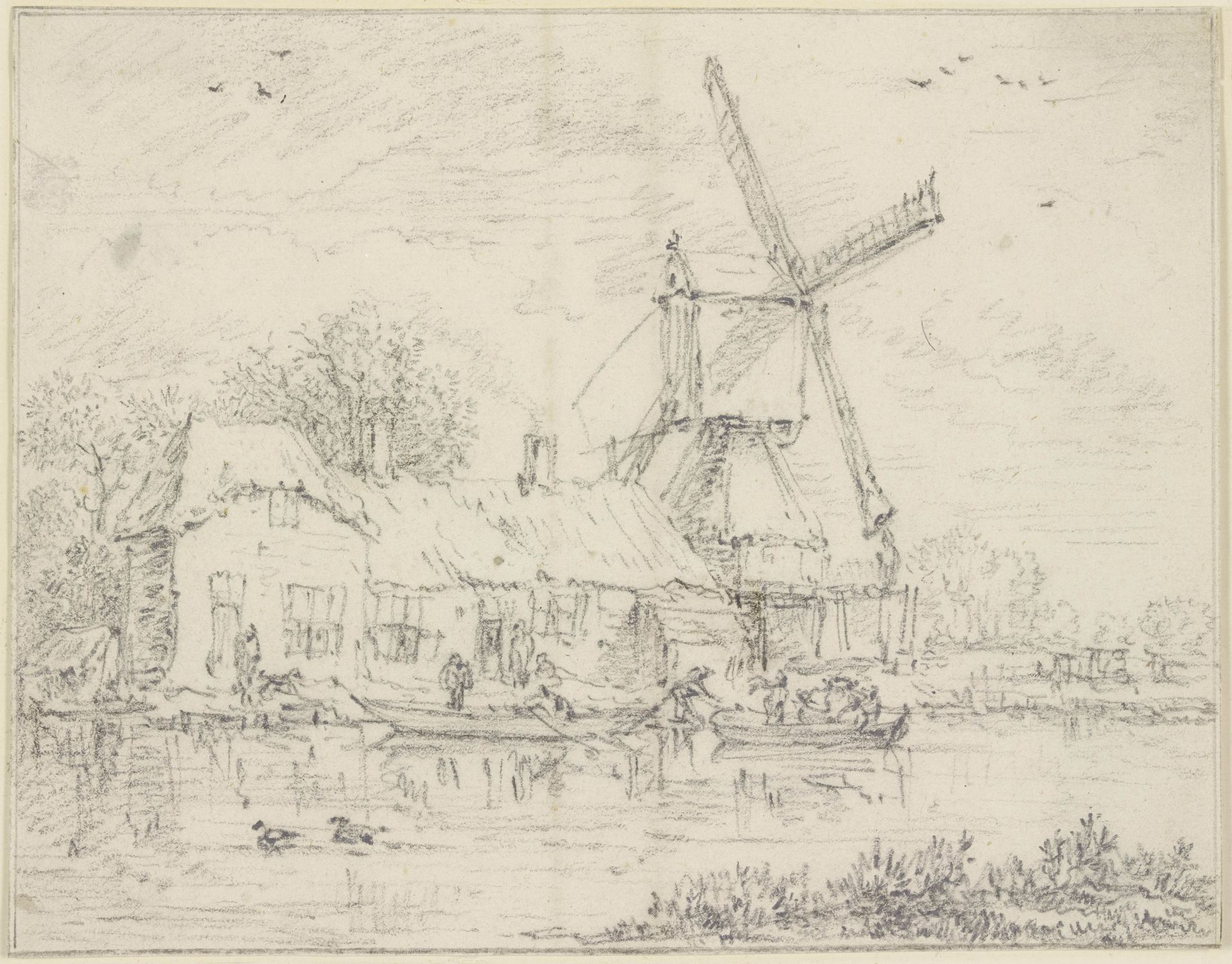 House and Windmill on the Bank of a Canal by Jacob van Ruisdael