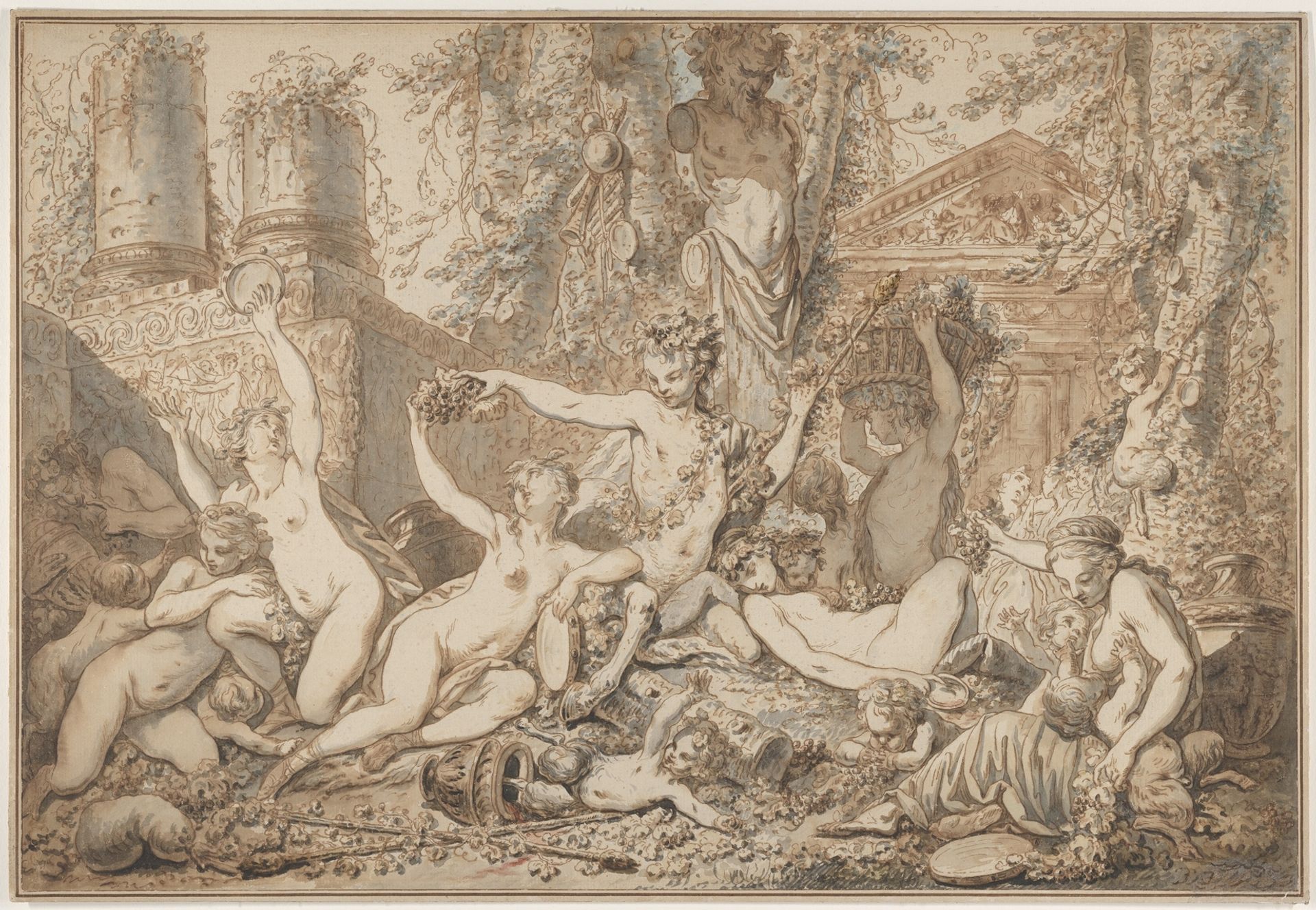 Bacchanal by Jean Jacques François Le Barbier