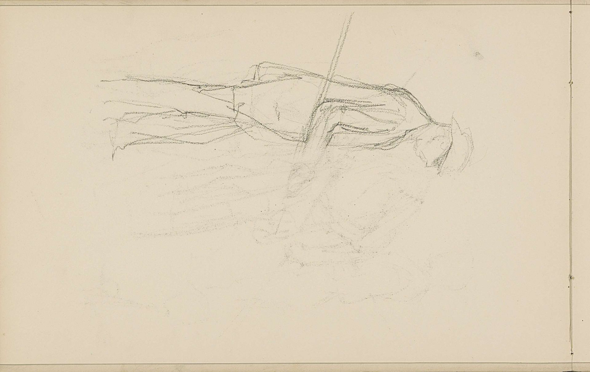 Man met een stok of vishengel in de hand by Bramine Hubrecht