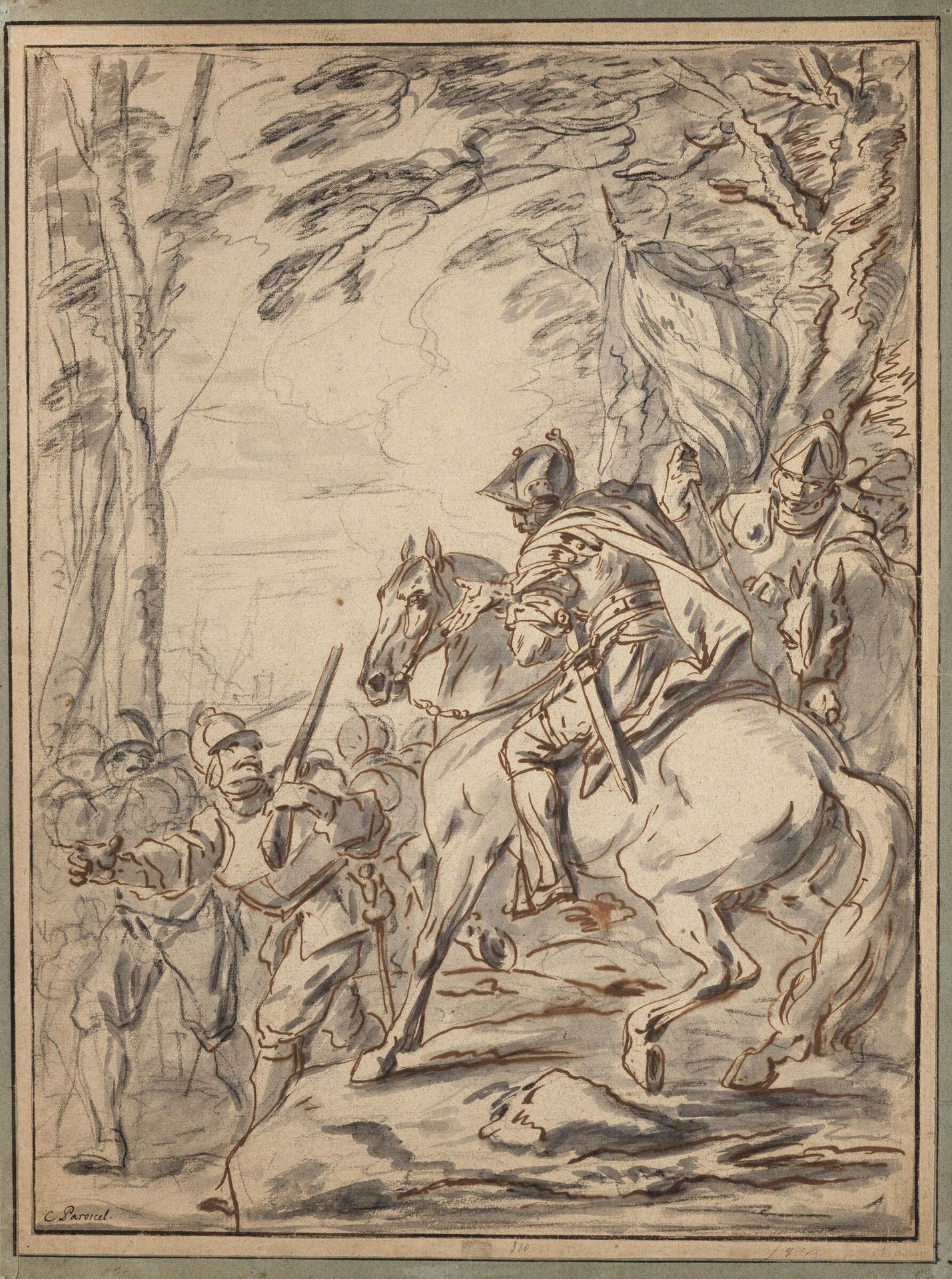 Infantry Leader Receiving Battle Instructions from a Cavalry Officer by Charles Parrocel