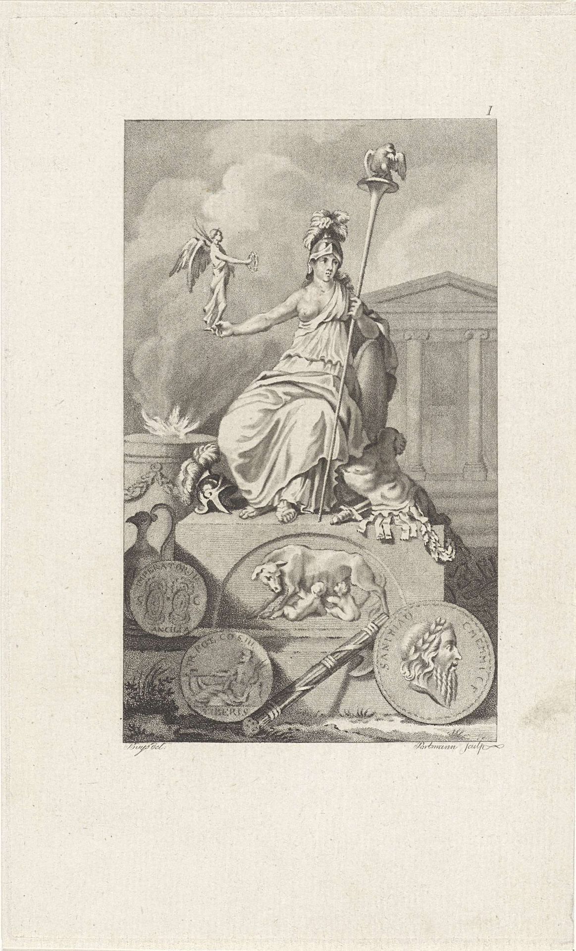Allegorie op de Romeinse geschiedenis by Ludwig Gottlieb Portman