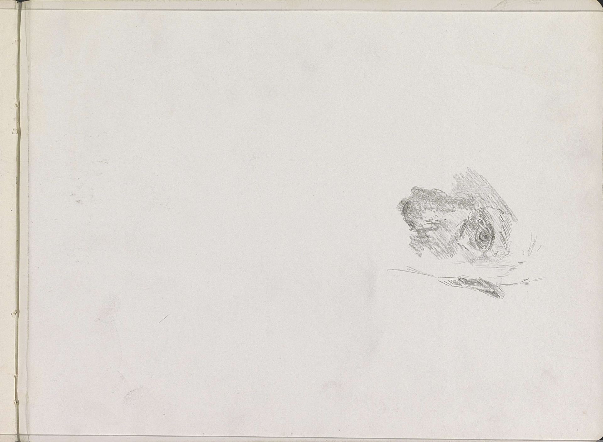 Deel van een mannengezicht, mogelijk een zelfportret by Isaac Israels