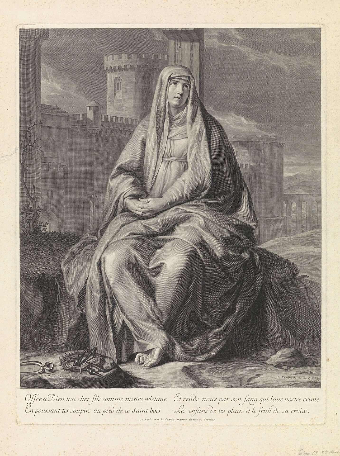 Treurende Maria by Gérard Edelinck