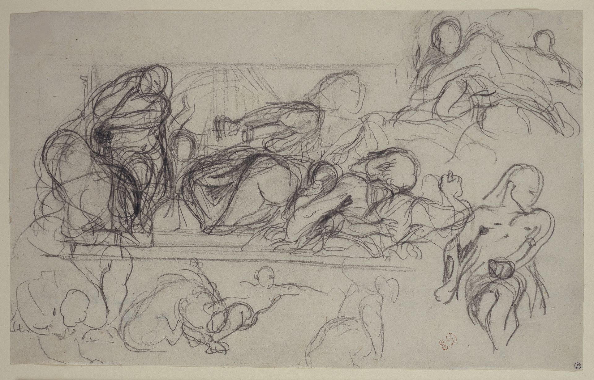 Studie für eine Dekorationsmalerei im Palais Bourbon by Eugène Delacroix