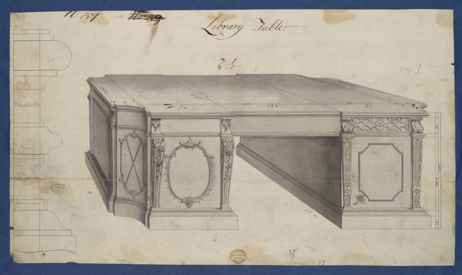 Library Table, from Chippendale Drawings, Vol. II by Thomas Chippendale