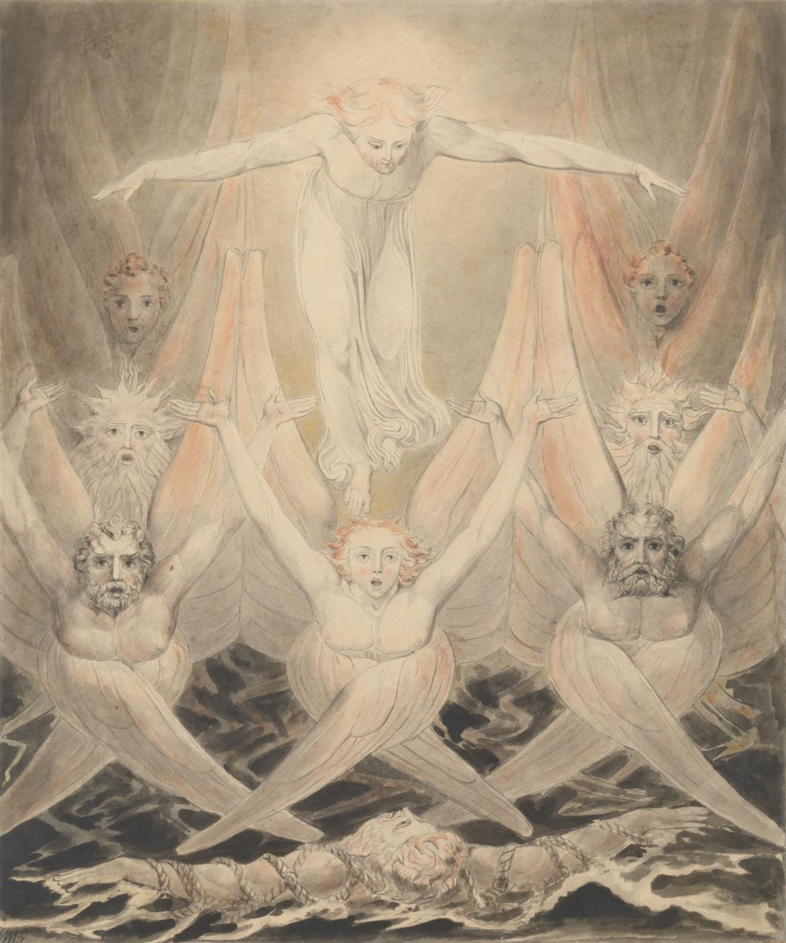David Delivered out of Many Waters by William Blake