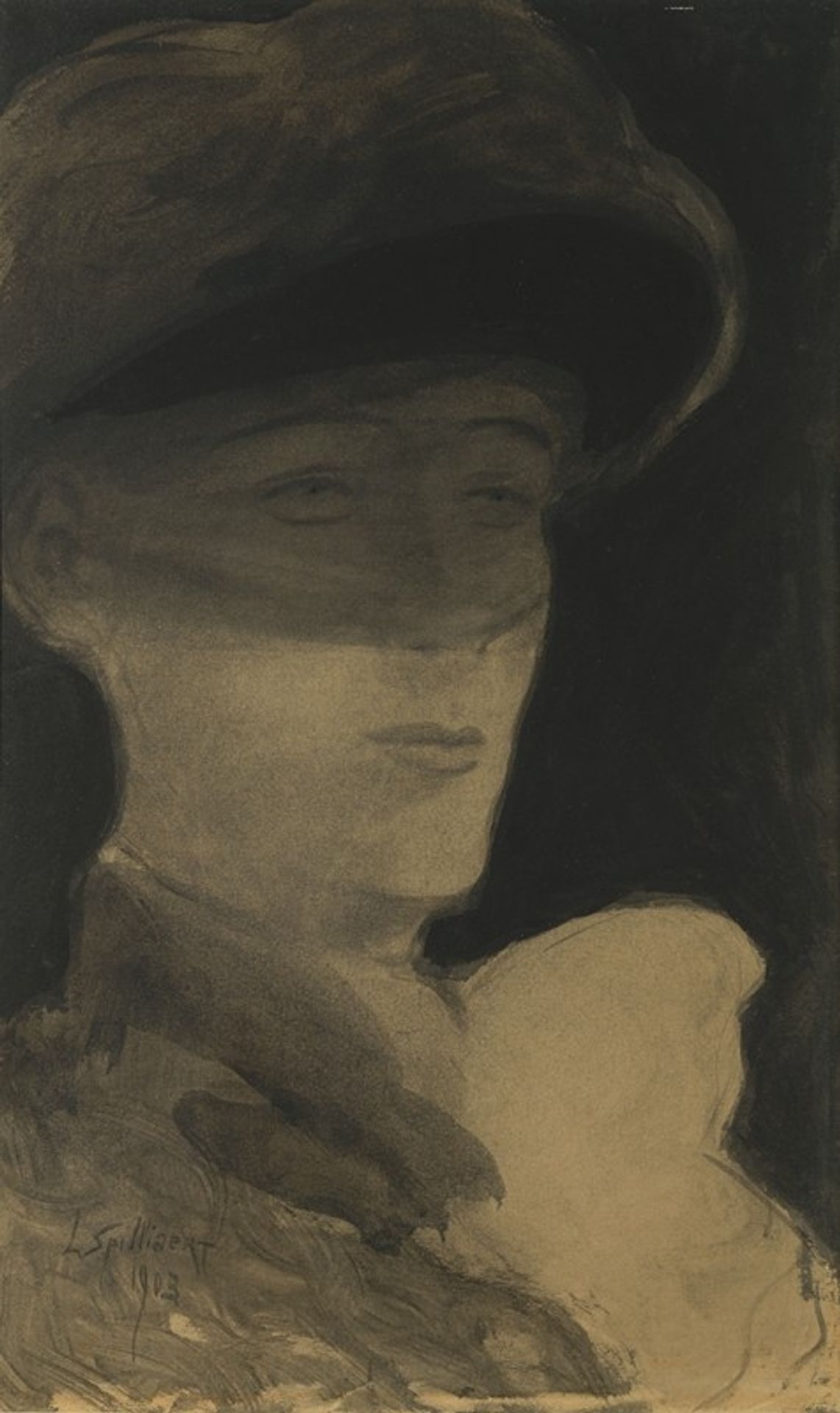 De dame met sluier by Léon Spilliaert