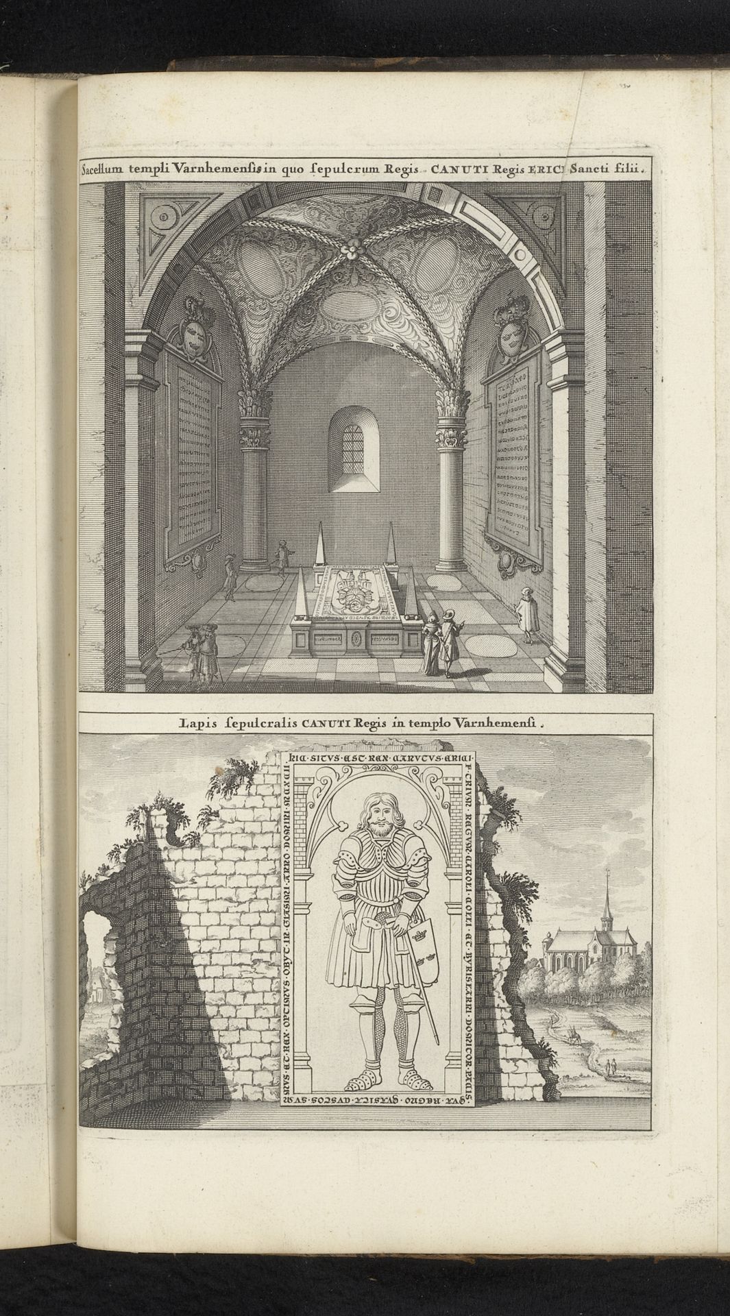 Kapel en grafsteen van Knoet I van Zweden in de kloosterkerk van Varnhem by Willem Swidde