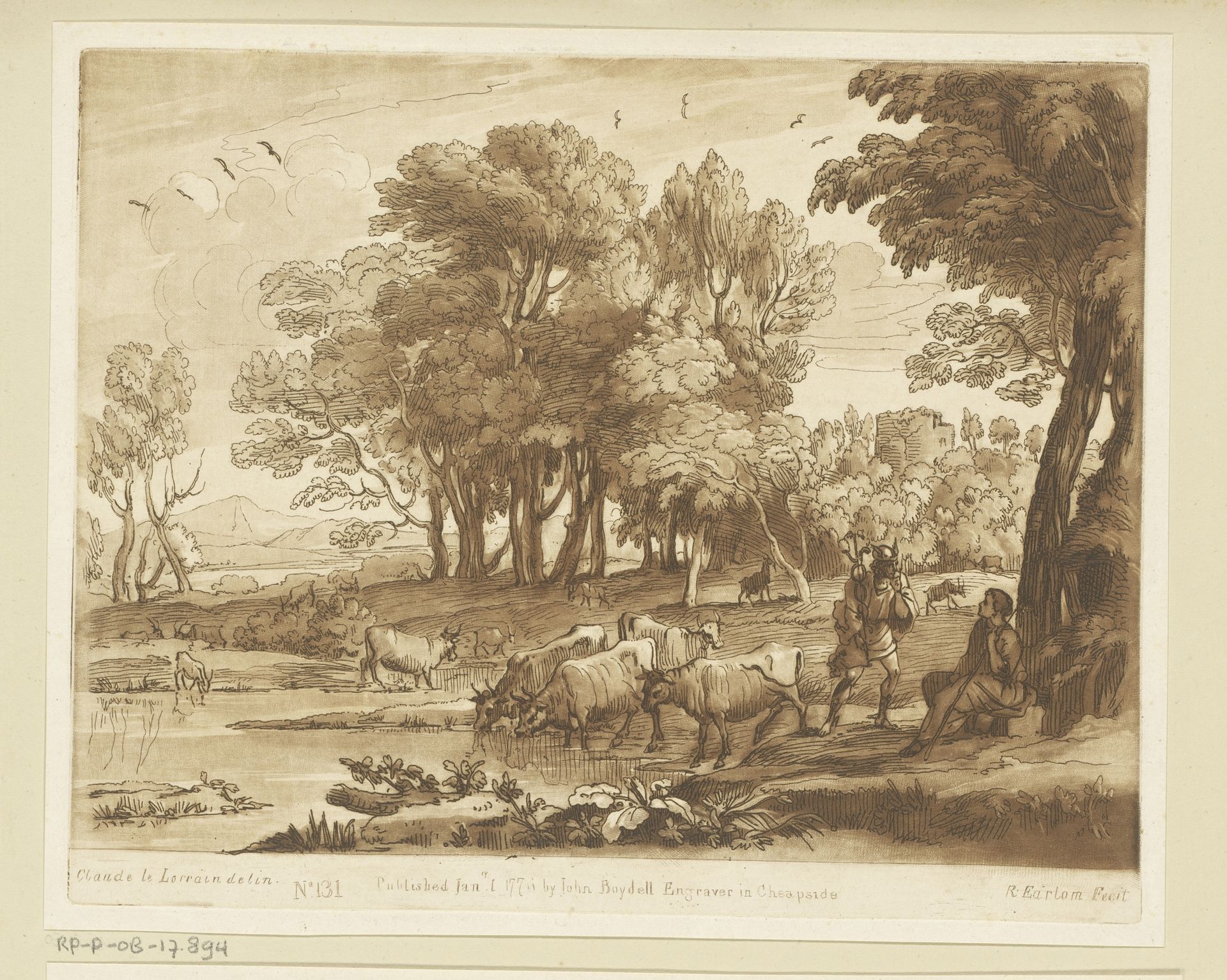 Landschap met Mercurius en Battus by Richard Earlom