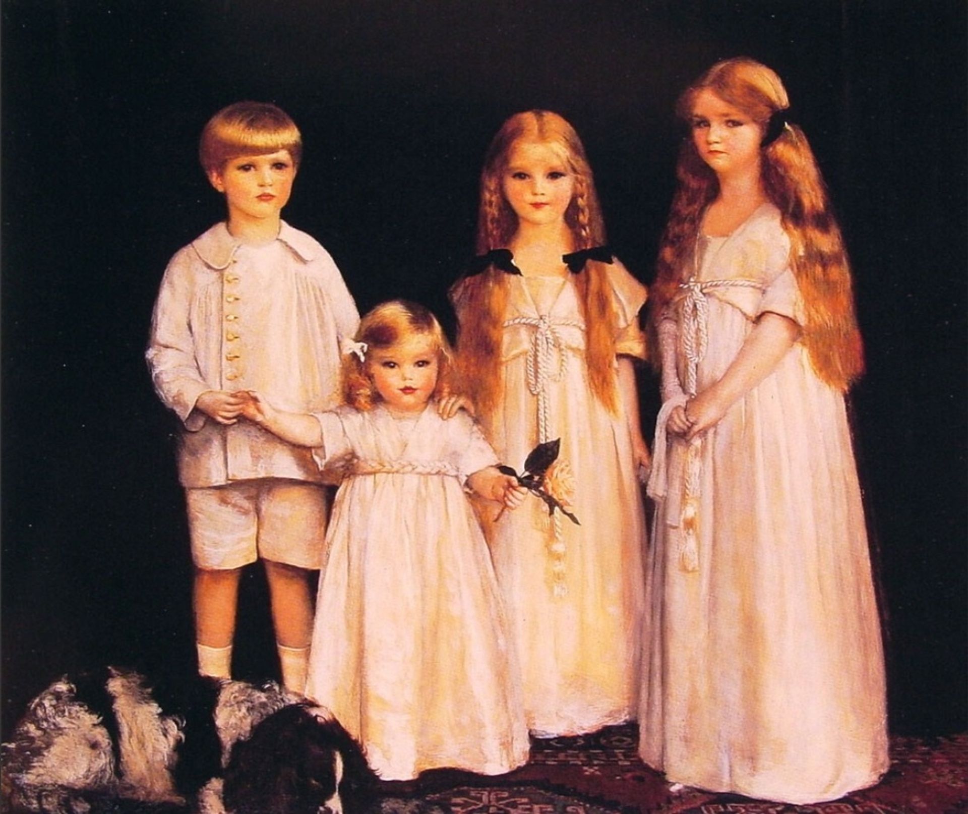 Portait of Fraunces, Beatrice, James, and Synfye by Frank Cadogan Cowper