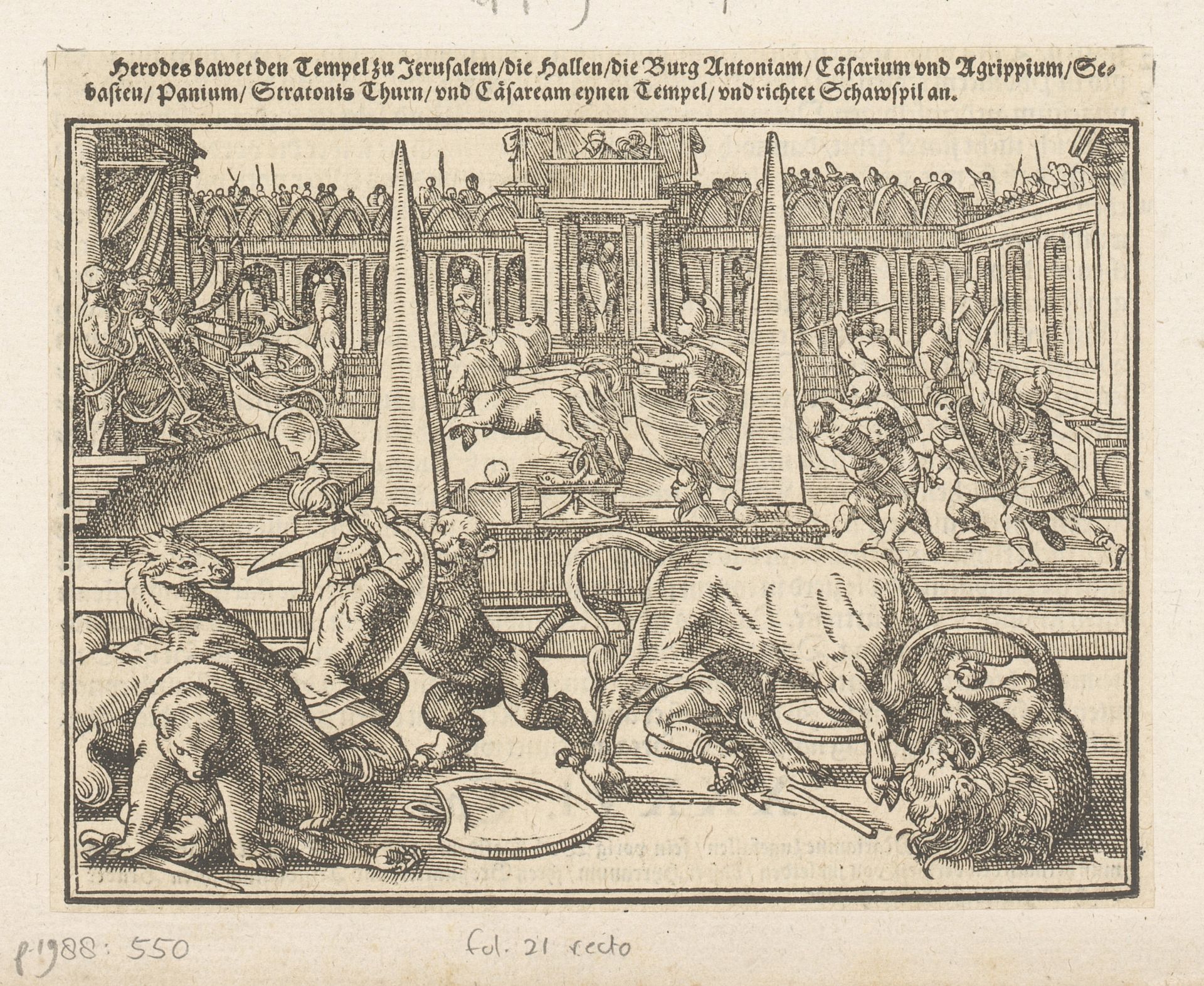 Herodes laat spelen opvoeren in Caesarea by Anonymous