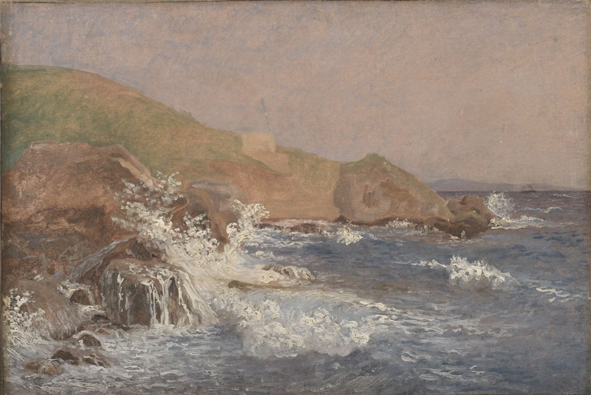 Rough Sea on a Rocky Coast by Christen Kobke