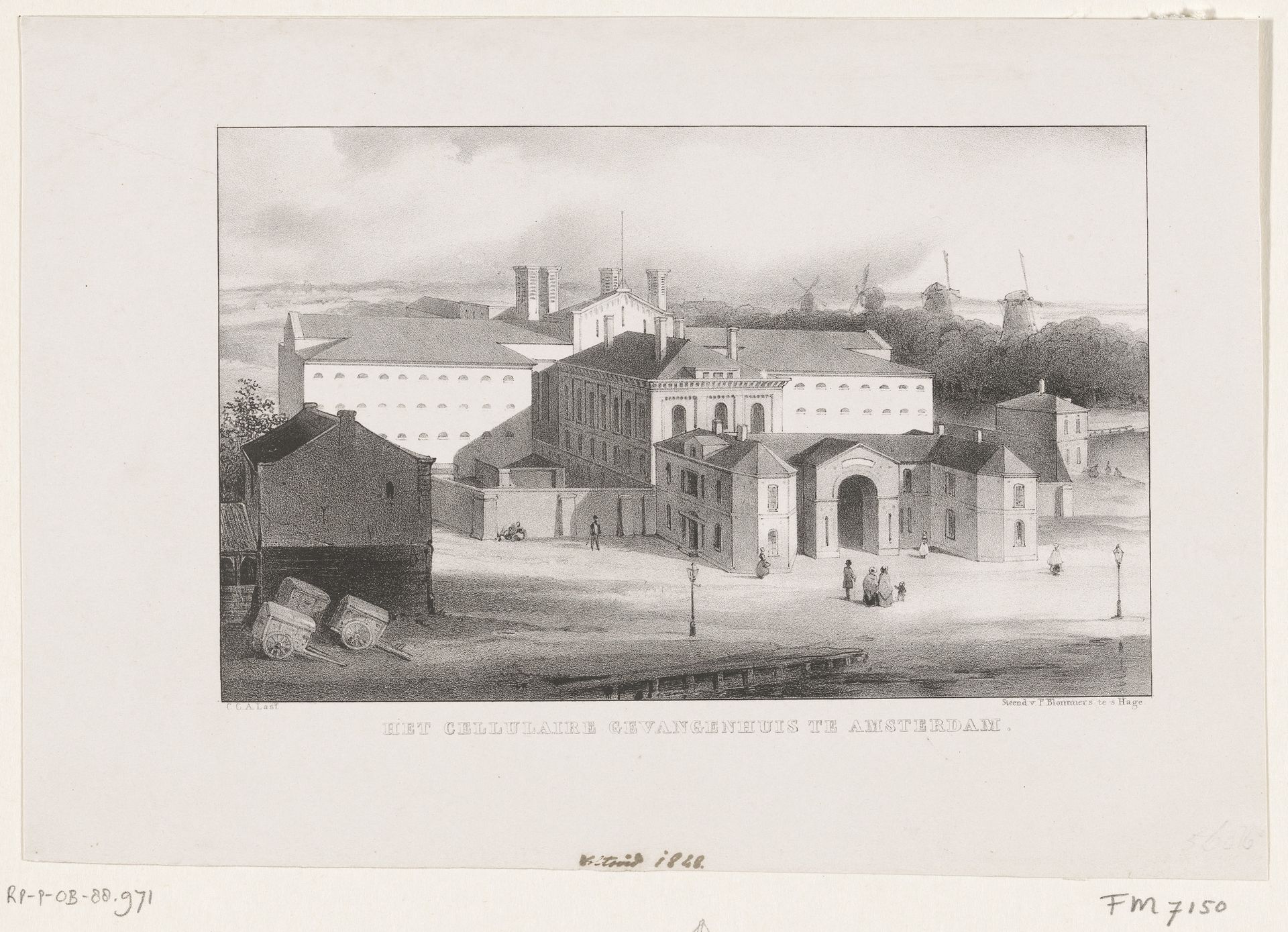Gevangenis aan de Weteringschans te Amsterdam, 1848 by Carel Christiaan Antony Last