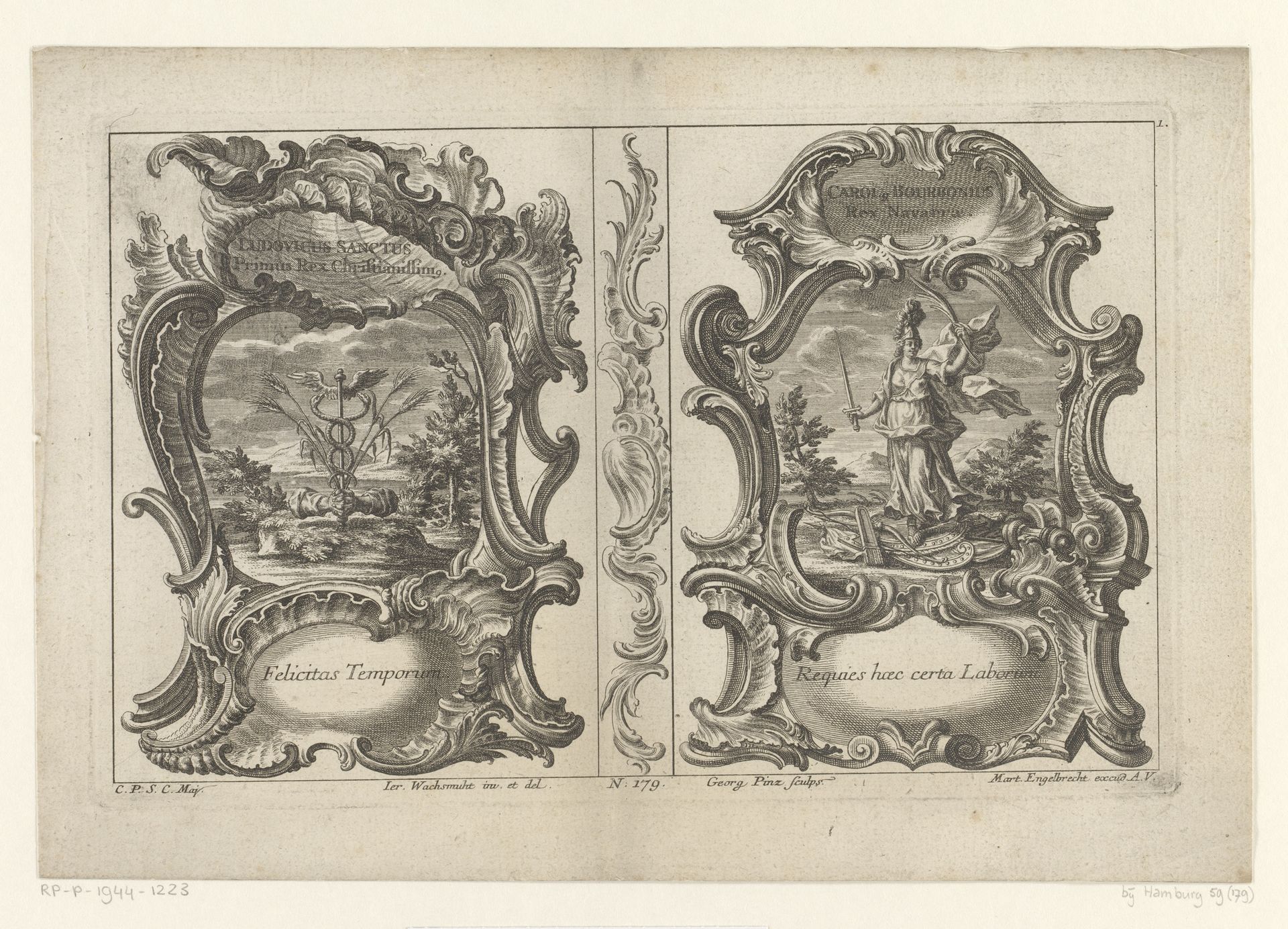 Ludovicus Sanctus en Carolus Bourbonius by Johann Georg Pintz