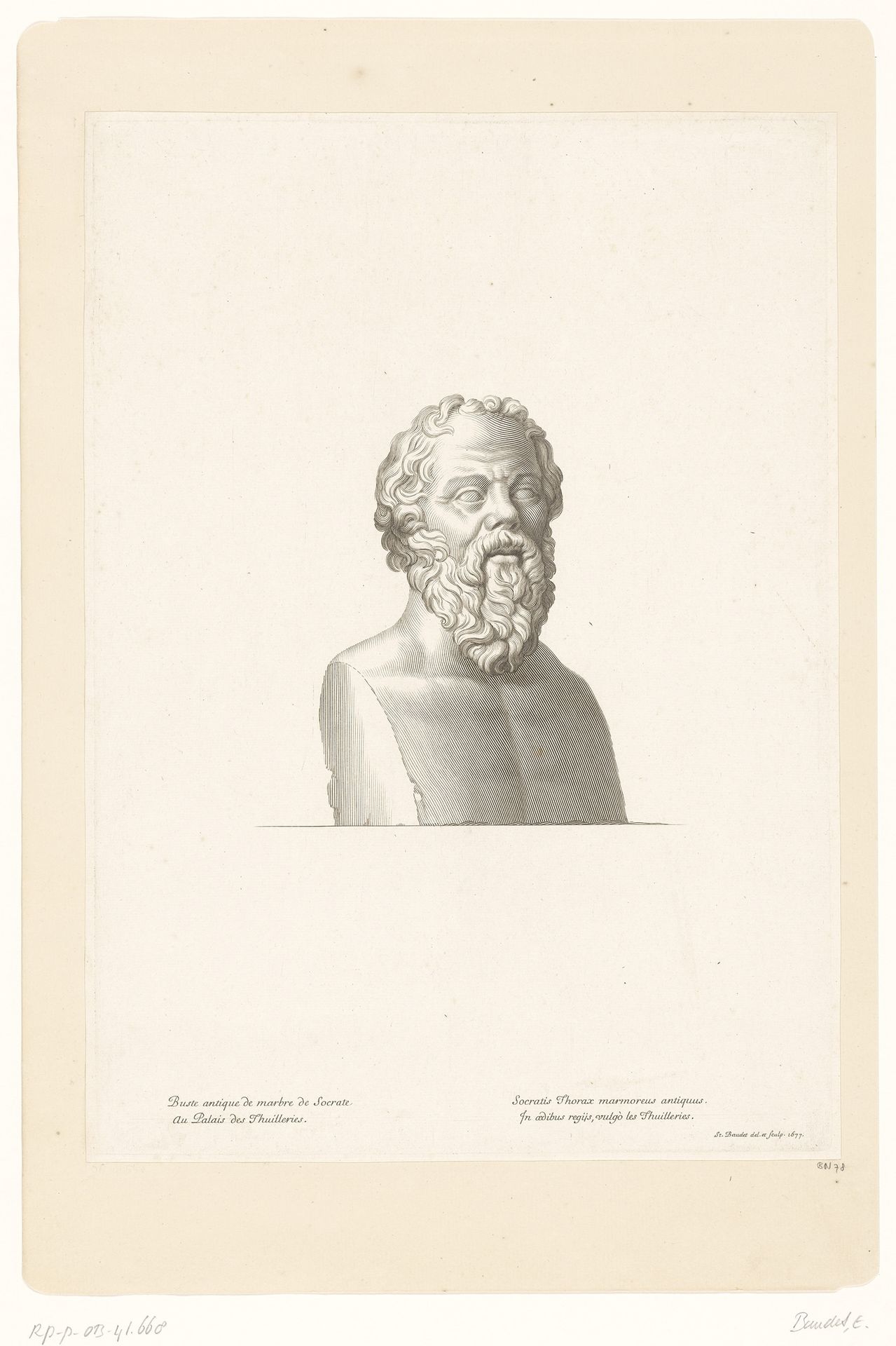 Antieke buste van Socrates by Etienne Baudet