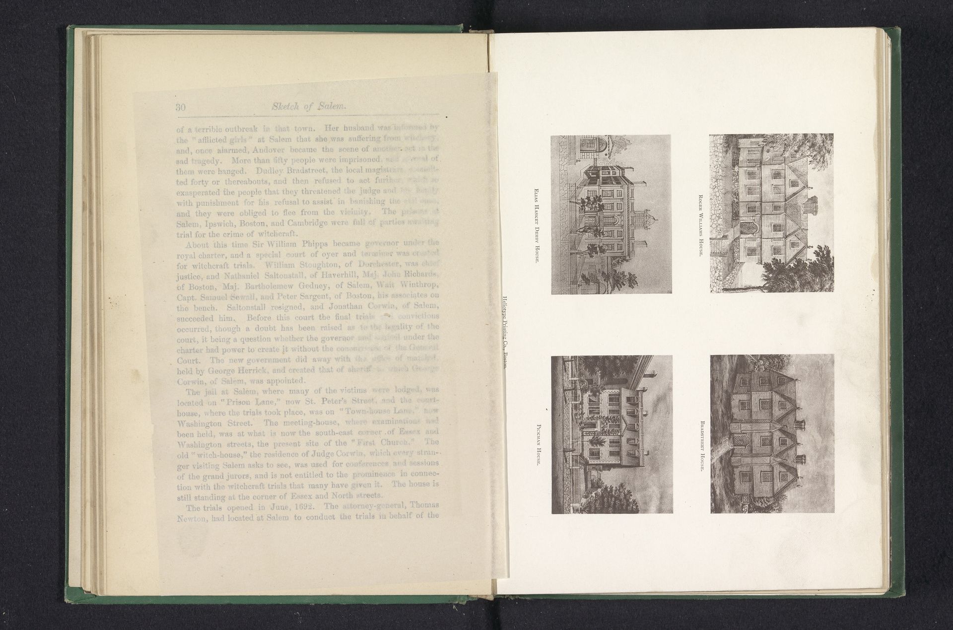 Fotoreproducties van vier tekeningen van huizen in Salem by Anonymous