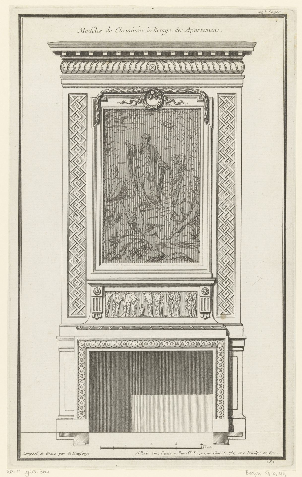 Schouw met beschilderd paneel by Jean François de Neufforge