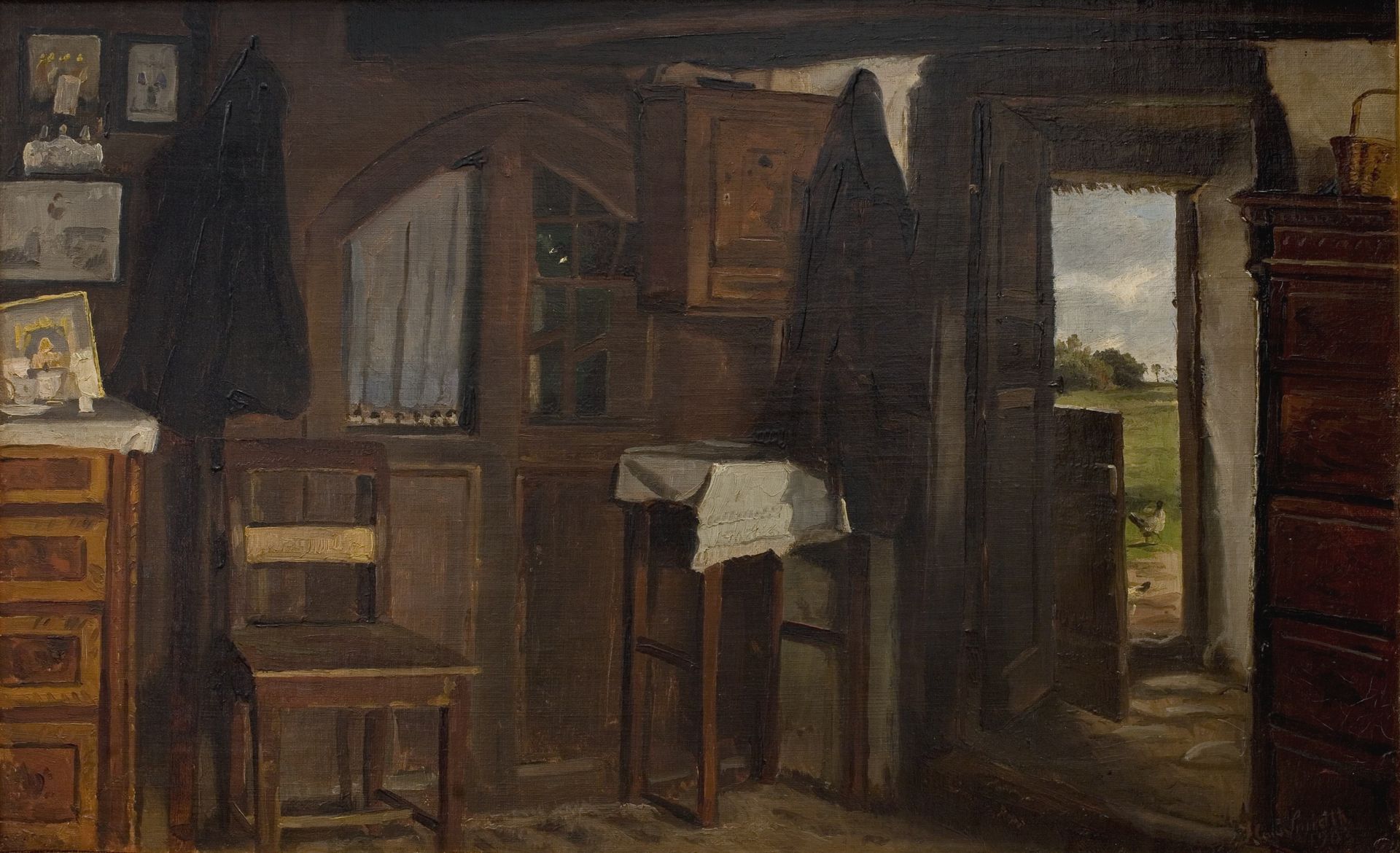Interiør fra et bondehus by Hans Smidth